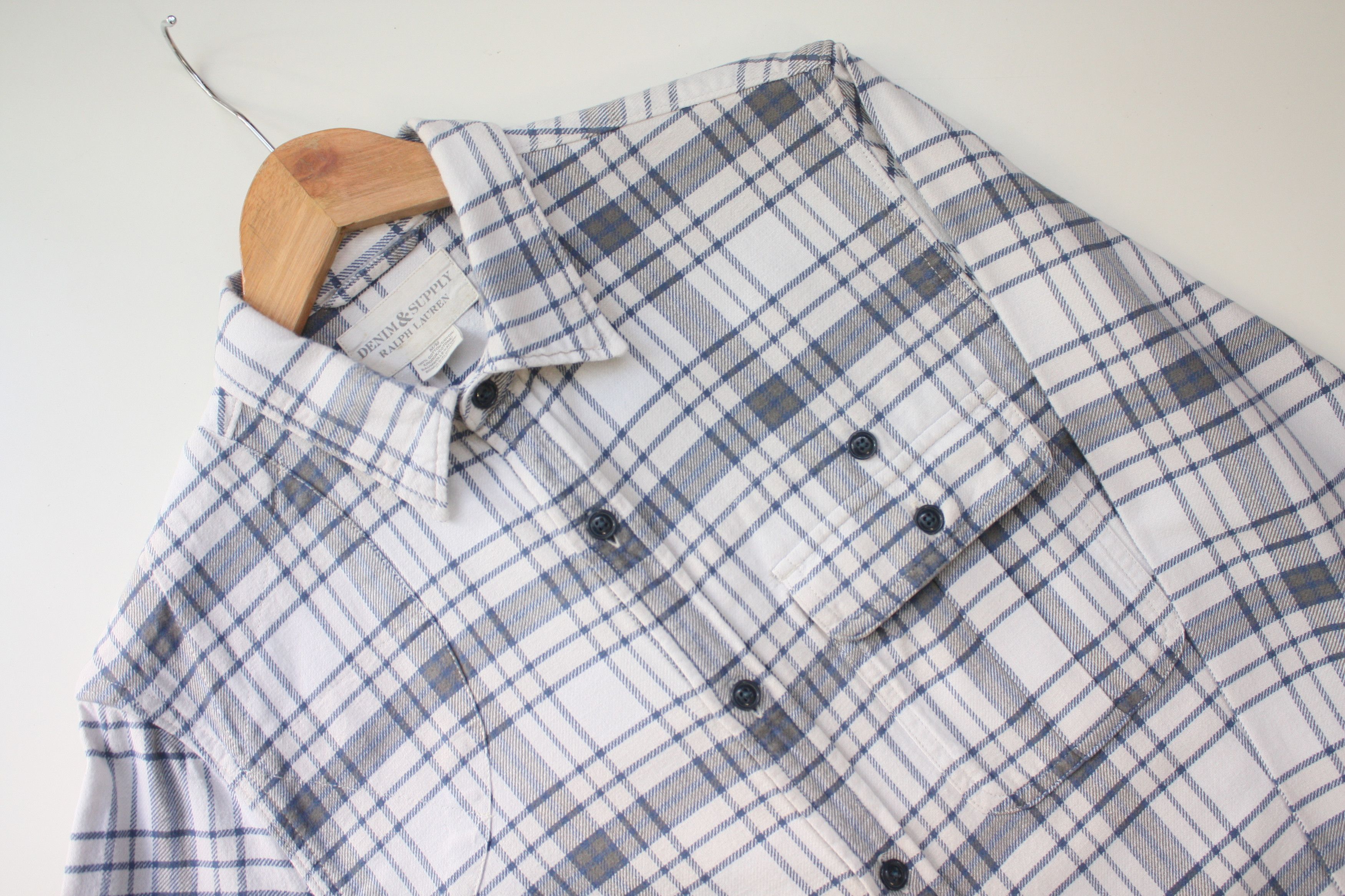 Denim & Supply Ralph Lauren Denim & Supply Ralph Laurent White Checkered Flannel Shirt M Size US M / EU 48-50 / 2 - 4 Thumbnail