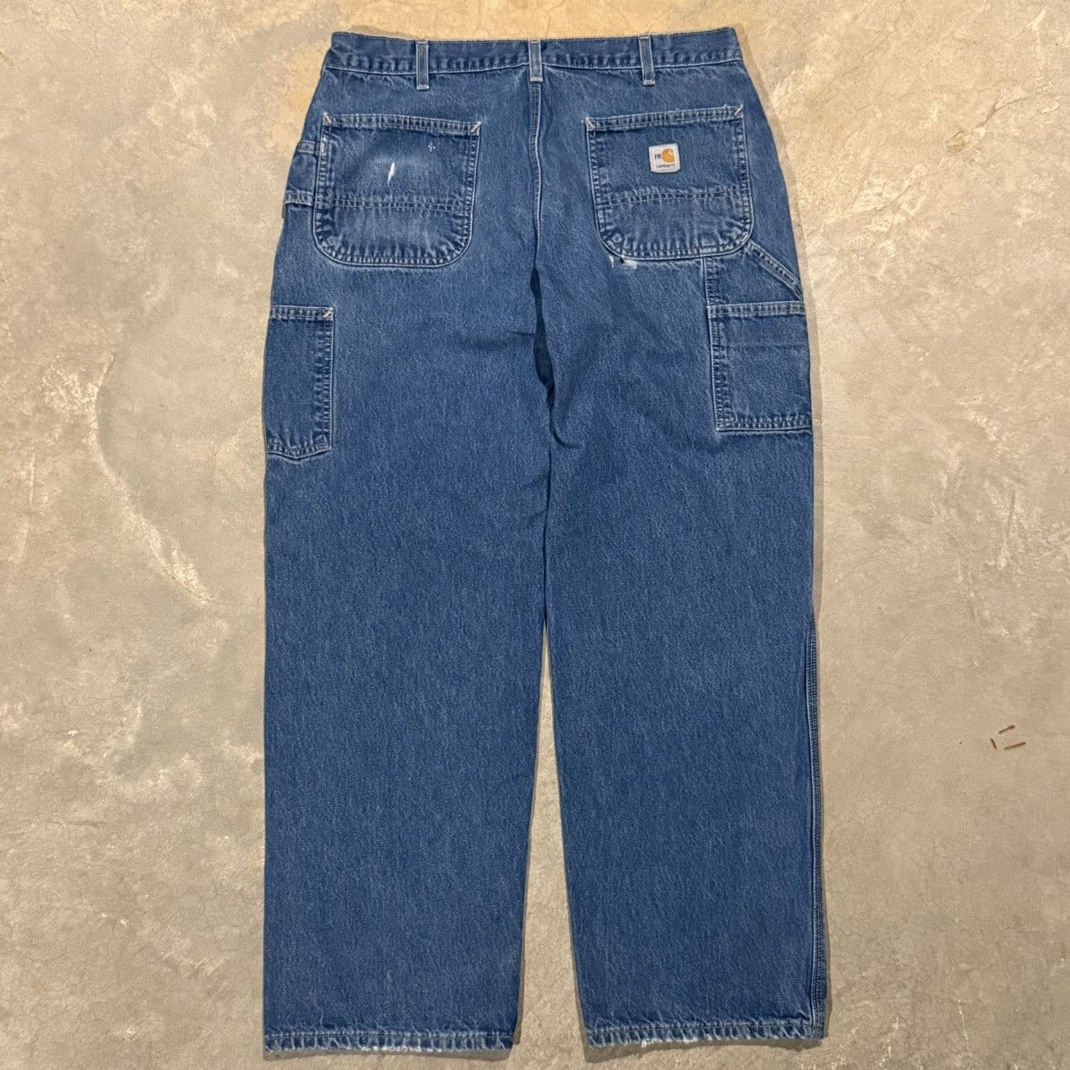 Carhartt 2000s Carhartt Faded Baggy Carpenter Jeans ERD Grunge Y2K Size US 35 - 1 Thumbnail