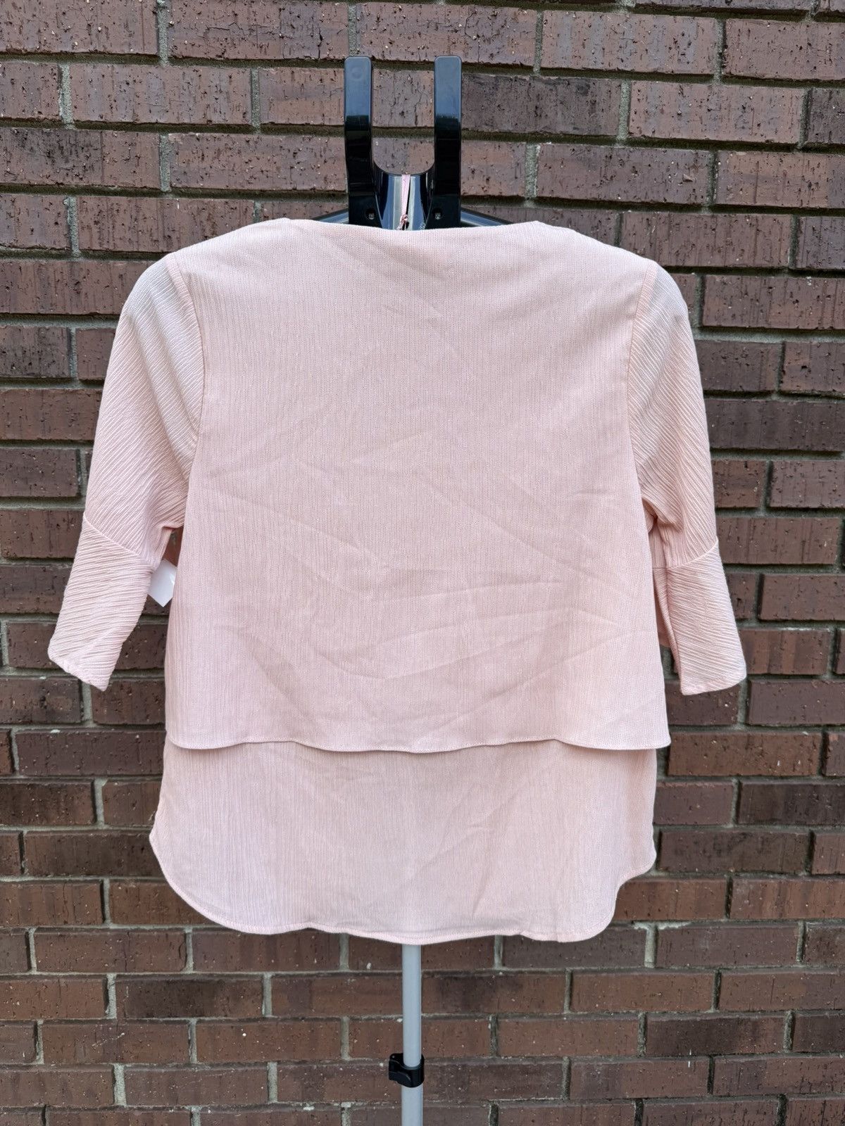 Other Entro Blouse Knotted Front Tie Blush Pale Pink Bell Sleeve Size S / US 4 / IT 40 - 5 Thumbnail