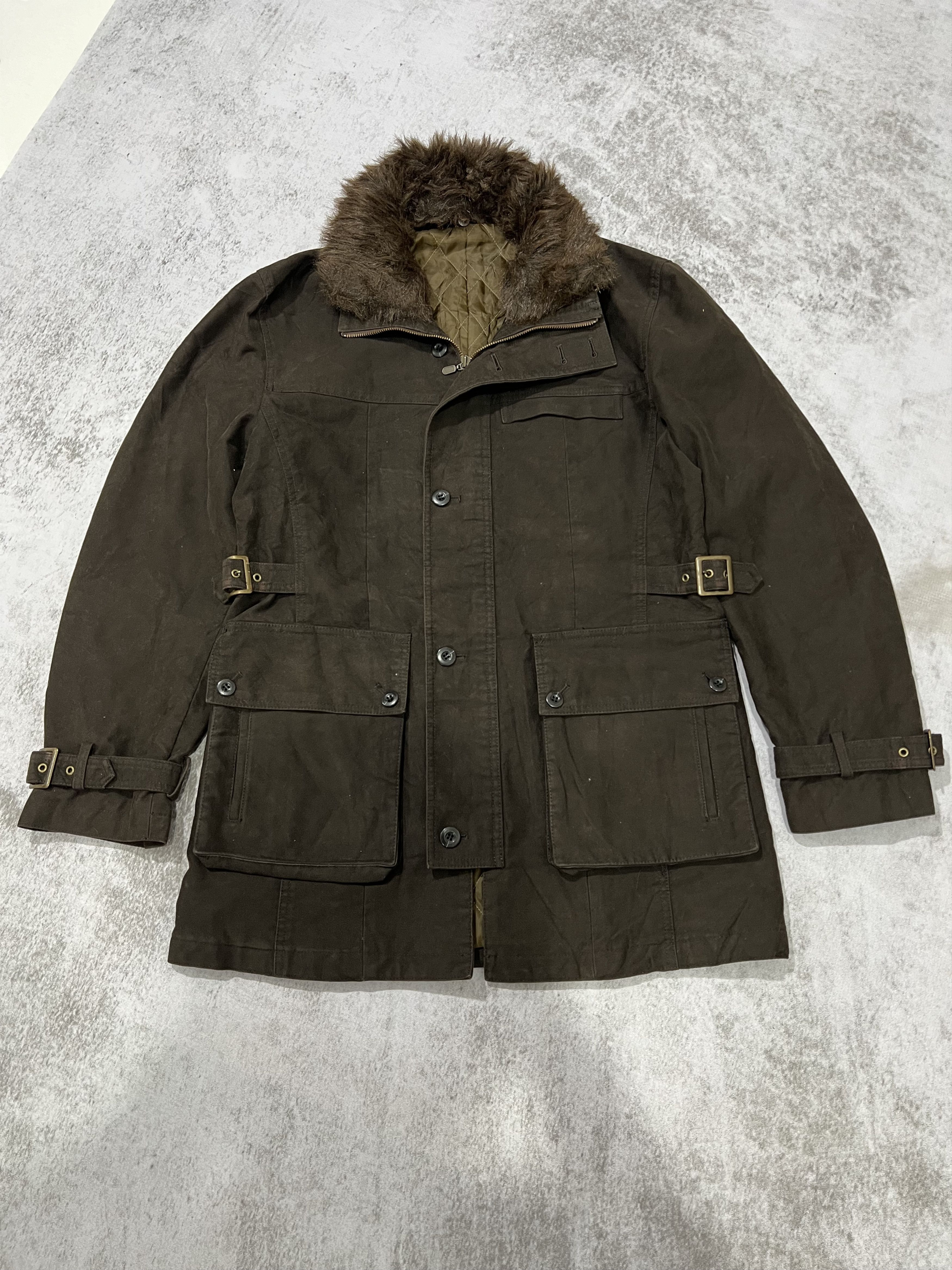 Tornado Mart 2000s Japanese Tornado Mart Fur Chore Belted Jacket y2k Size US L / EU 52-54 / 3 - 1 Thumbnail