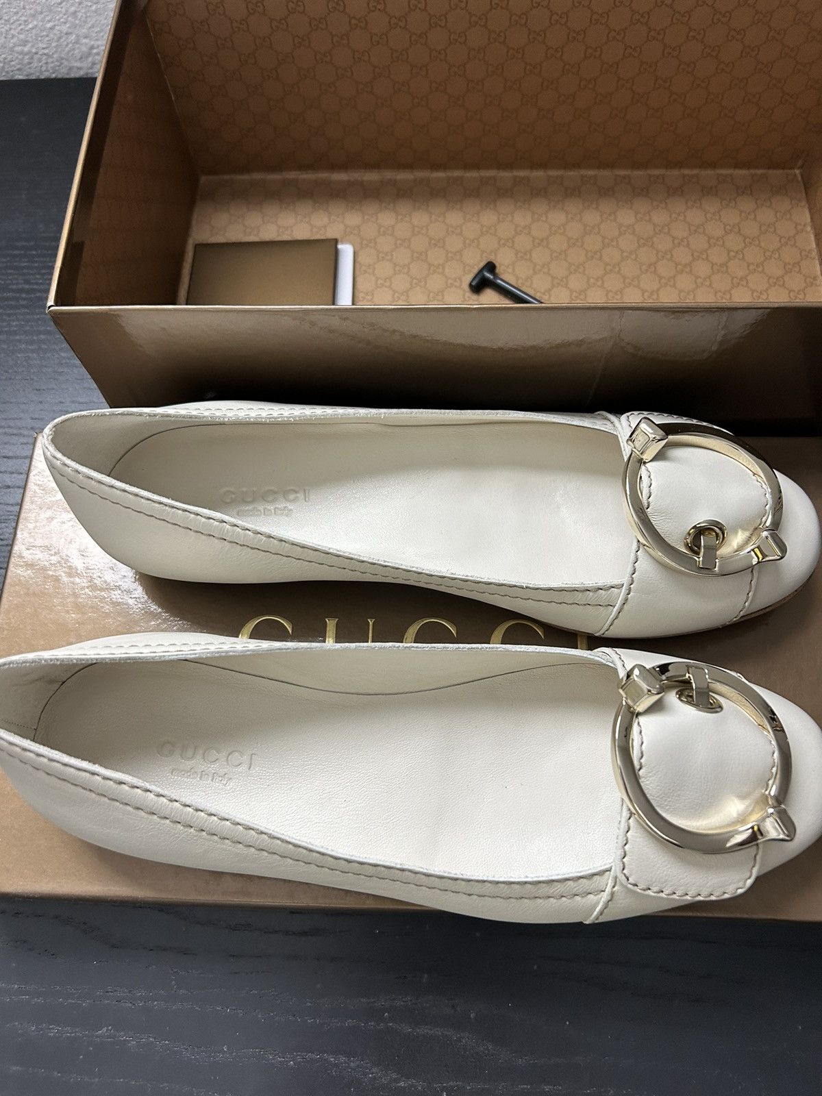 Gucci Gucci white flat shoes Size US 5.5 / IT 35.5 - 1 Thumbnail