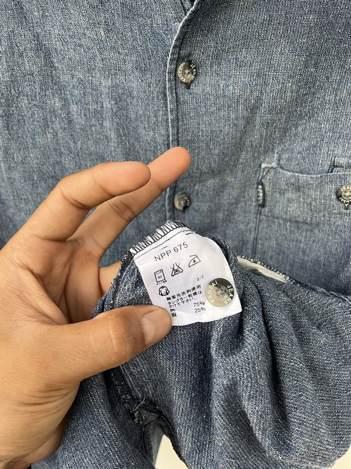 Designer × Japanese Brand × Kansai Yamamoto Y2K Kansai Yamamoto Boxy Button Up Denim Shirt Size US M / EU 48-50 / 2 - 5 Thumbnail