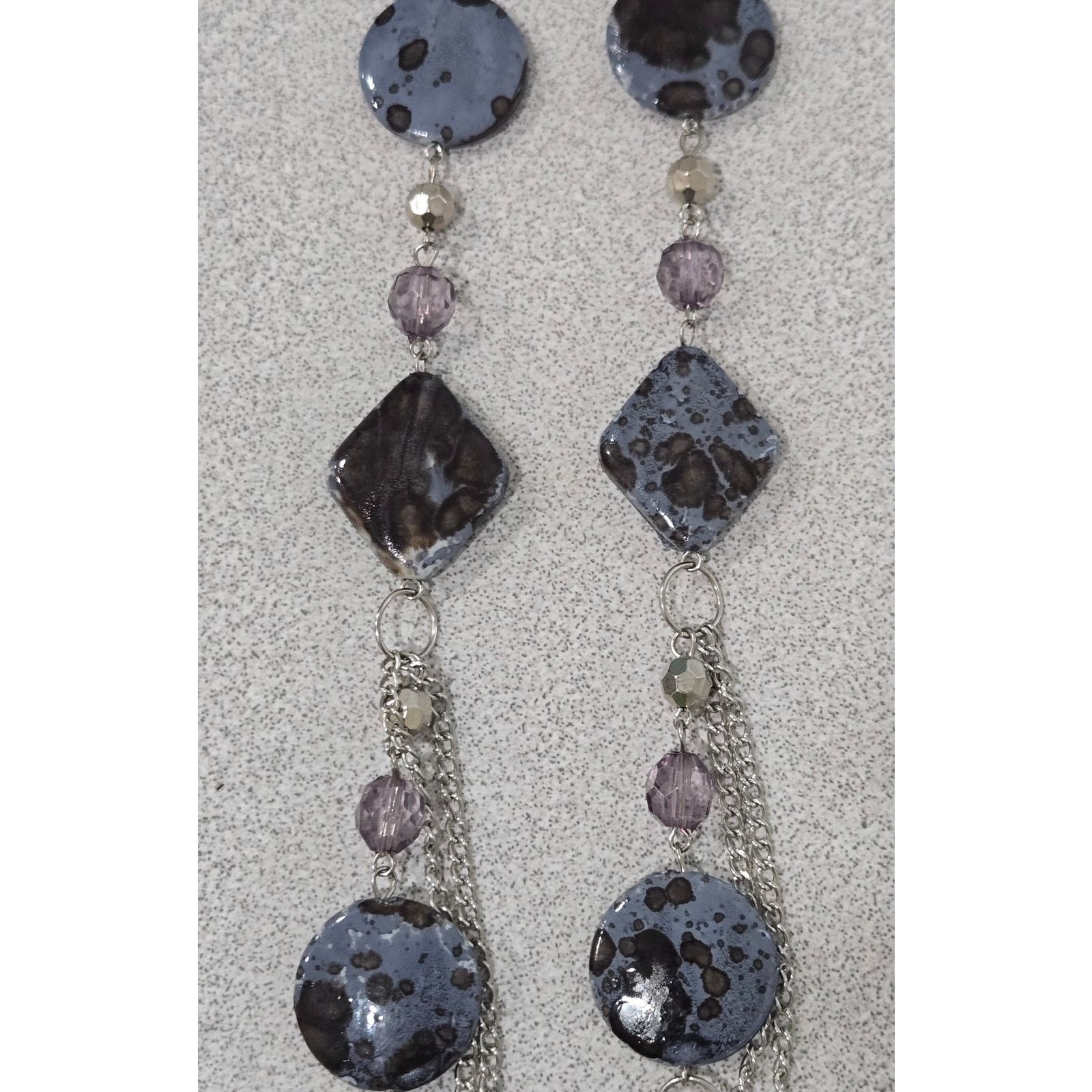 Other Silver Chain Black Blue Stone Multi Strand Infinity Necklace Size ONE SIZE - 2 Thumbnail