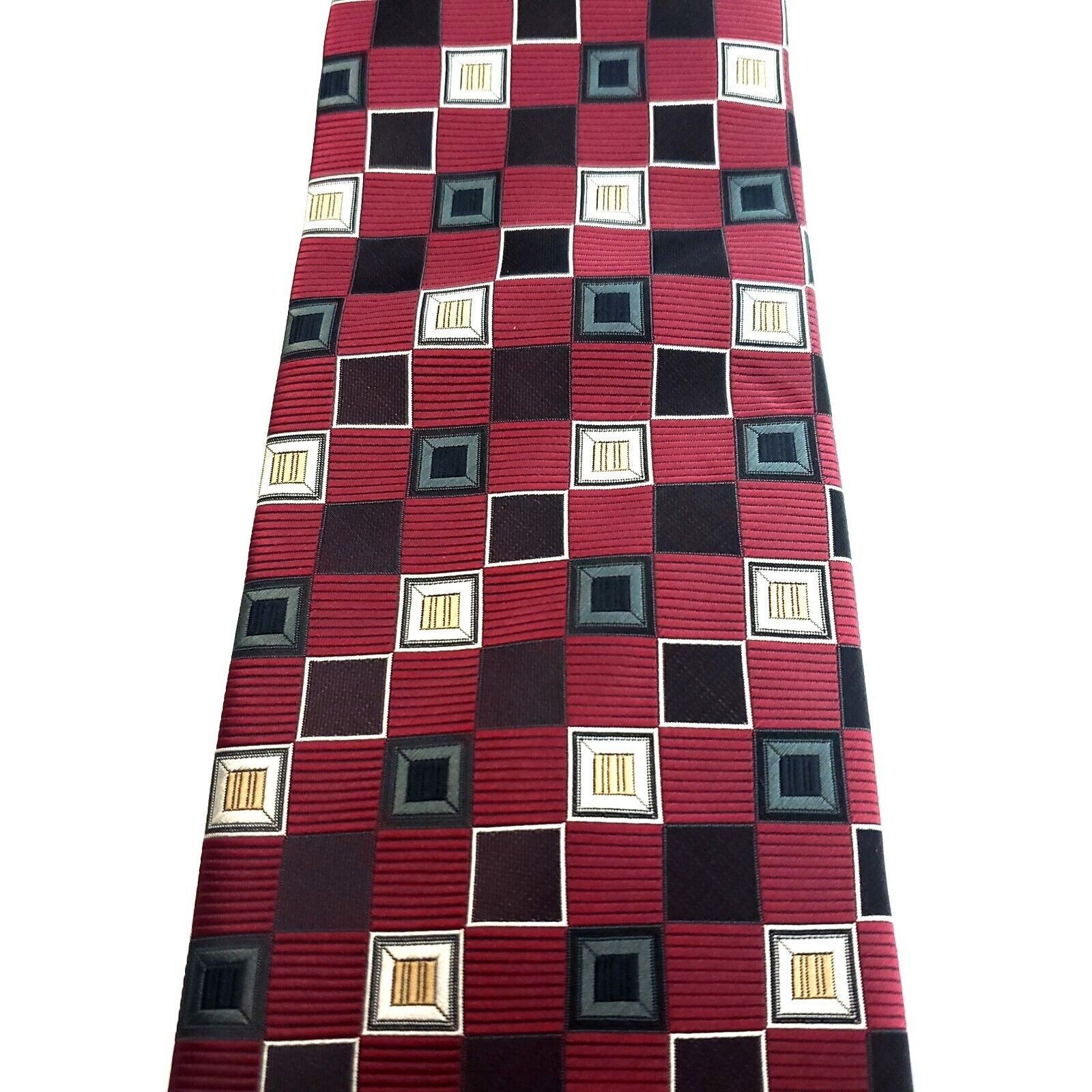 Bergamo New York Bergamo New York Red Black Tan Geometric Woven Polyester Lon Size ONE SIZE - 2 Thumbnail