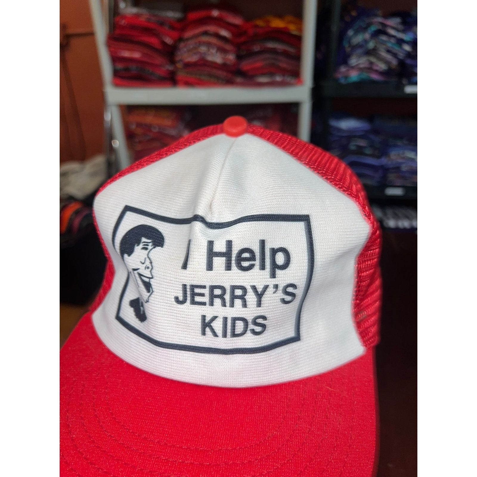 Vintage Vintage Jerry Lewis Hat Trucker Snapback Help Jerrys Kids Size ONE SIZE - 3 Thumbnail