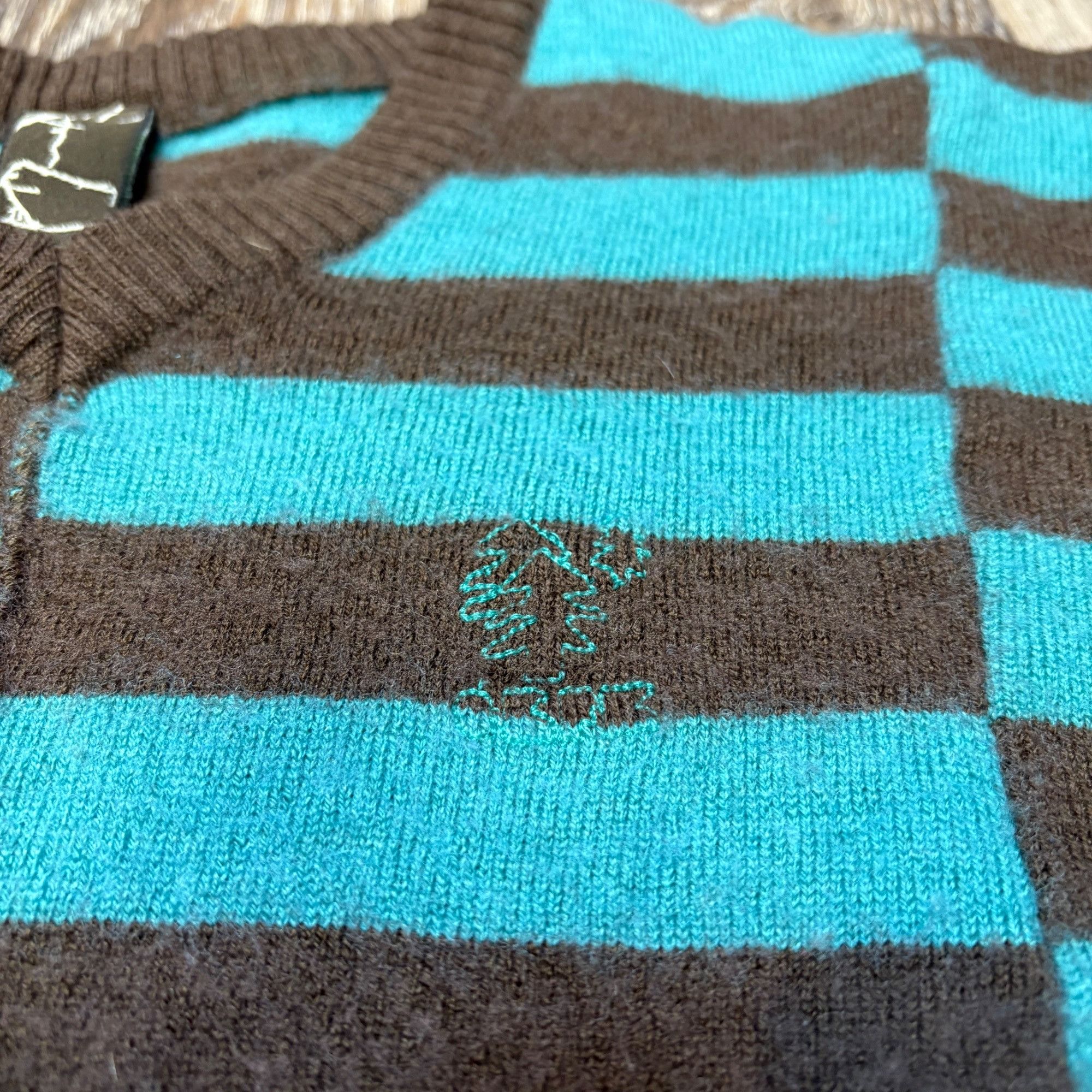 Other M - Y2K Blue & Brown V Neck Sweater Size M / US 6-8 / IT 42-44 - 2 Thumbnail