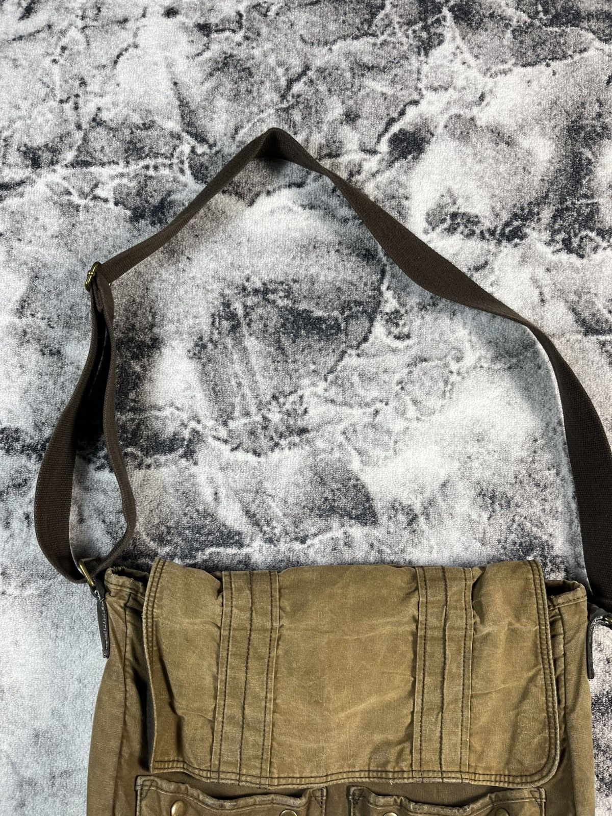 Other Vintage Canvas Messenger Bag Distressed Brown Large Size ONE SIZE - 6 Thumbnail