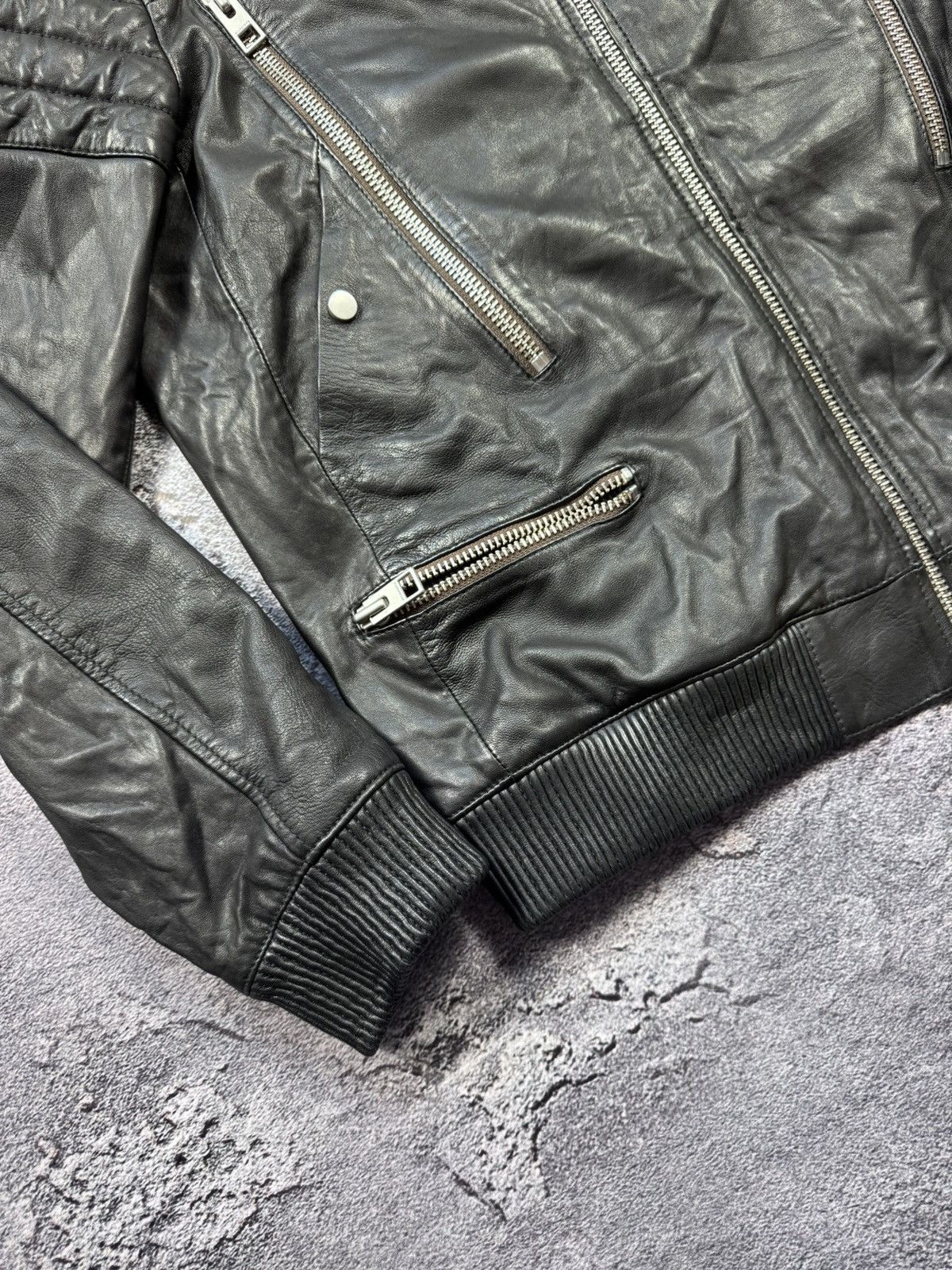 Allsaints AllSaints Leather Bomber Jacket Size US L / EU 52-54 / 3 - 3 Thumbnail