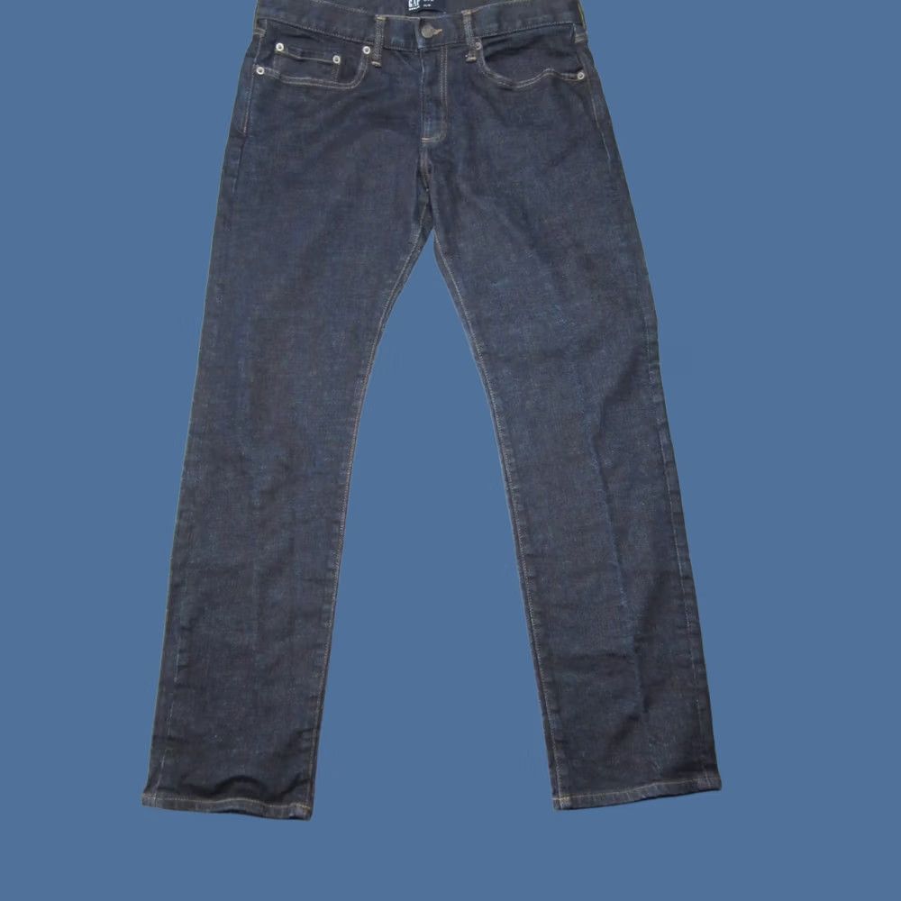 Gap Gap Jeans Mens 33x32 Dark Wash Slim Fit Straight Leg - Mid Rise - Denim Size US 33 - 1 Thumbnail