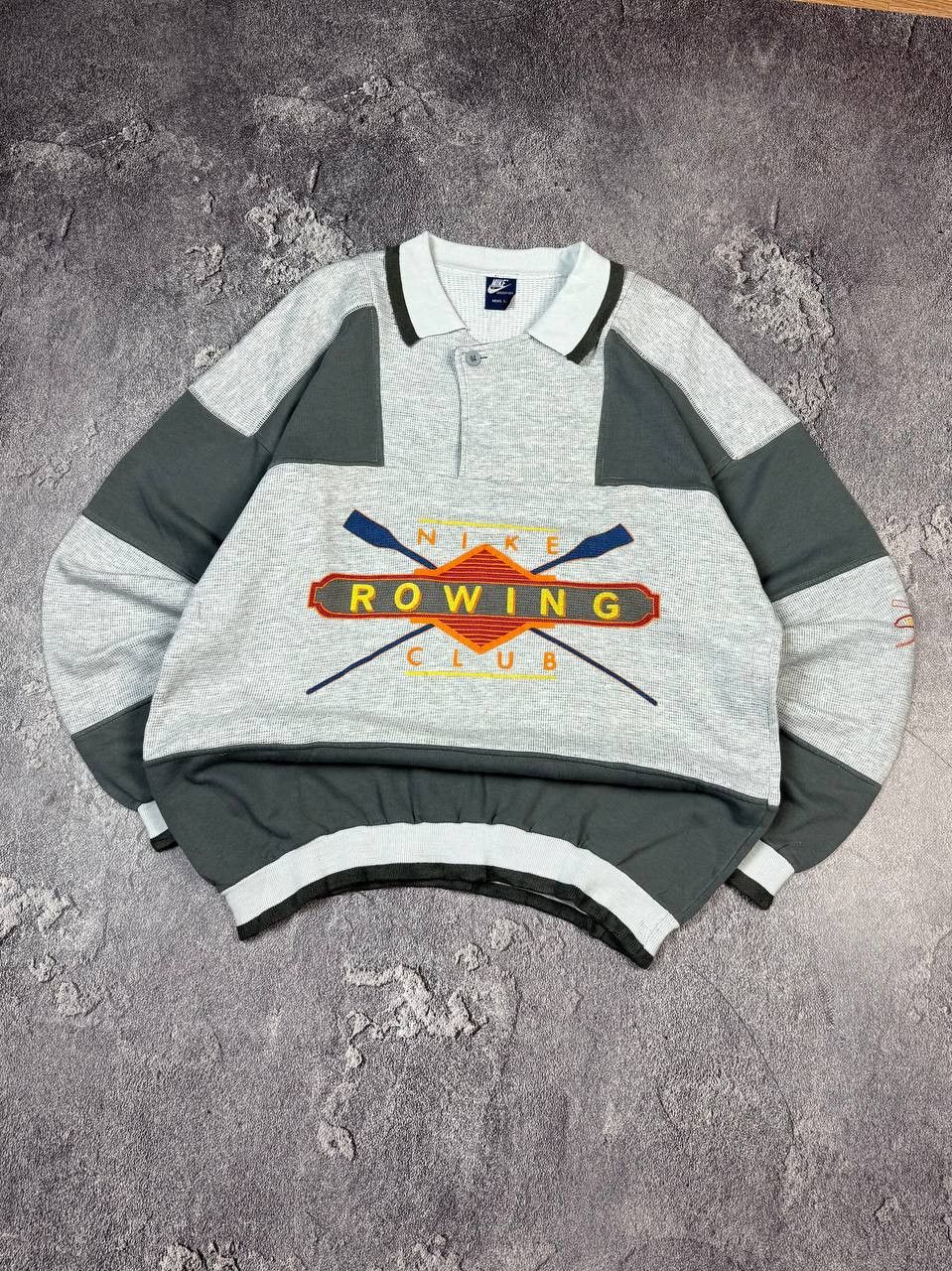 Nike Vintage 80s Nike Rowing Club Grey Sweatshirt Retro Sportwear Size US L / EU 52-54 / 3 - 9 Thumbnail