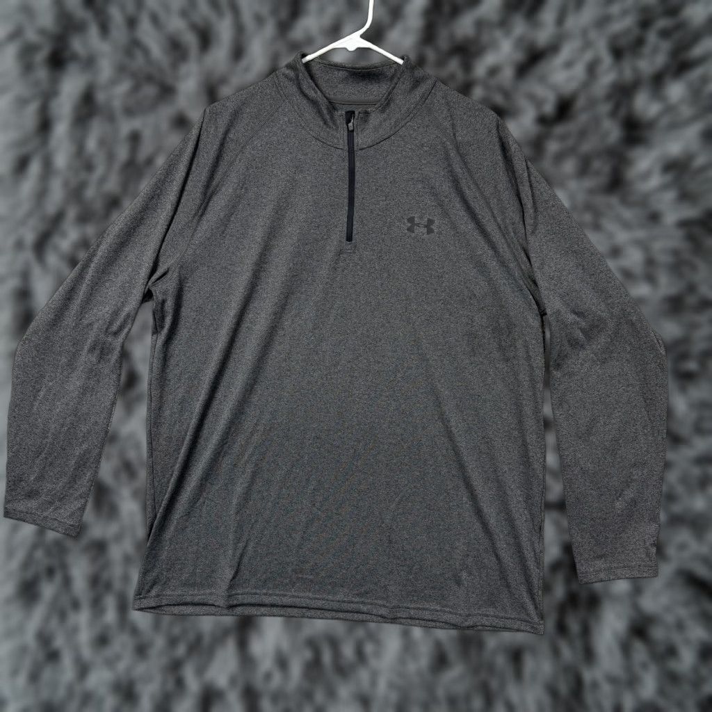 Under Armour Under Armour Pullover Mens XL Gray HeatGear 1/4 Zip Long Sleeve Raglan Sleeve Size US XL / EU 56 / 4 - 1 Thumbnail