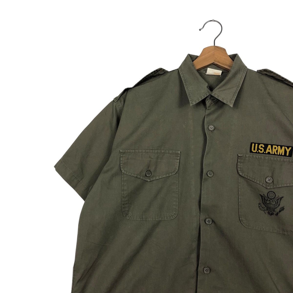 Vintage 📌Vintage U.S Army Shirt Jacket Big Logo Size US L / EU 52-54 / 3 - 8 Thumbnail