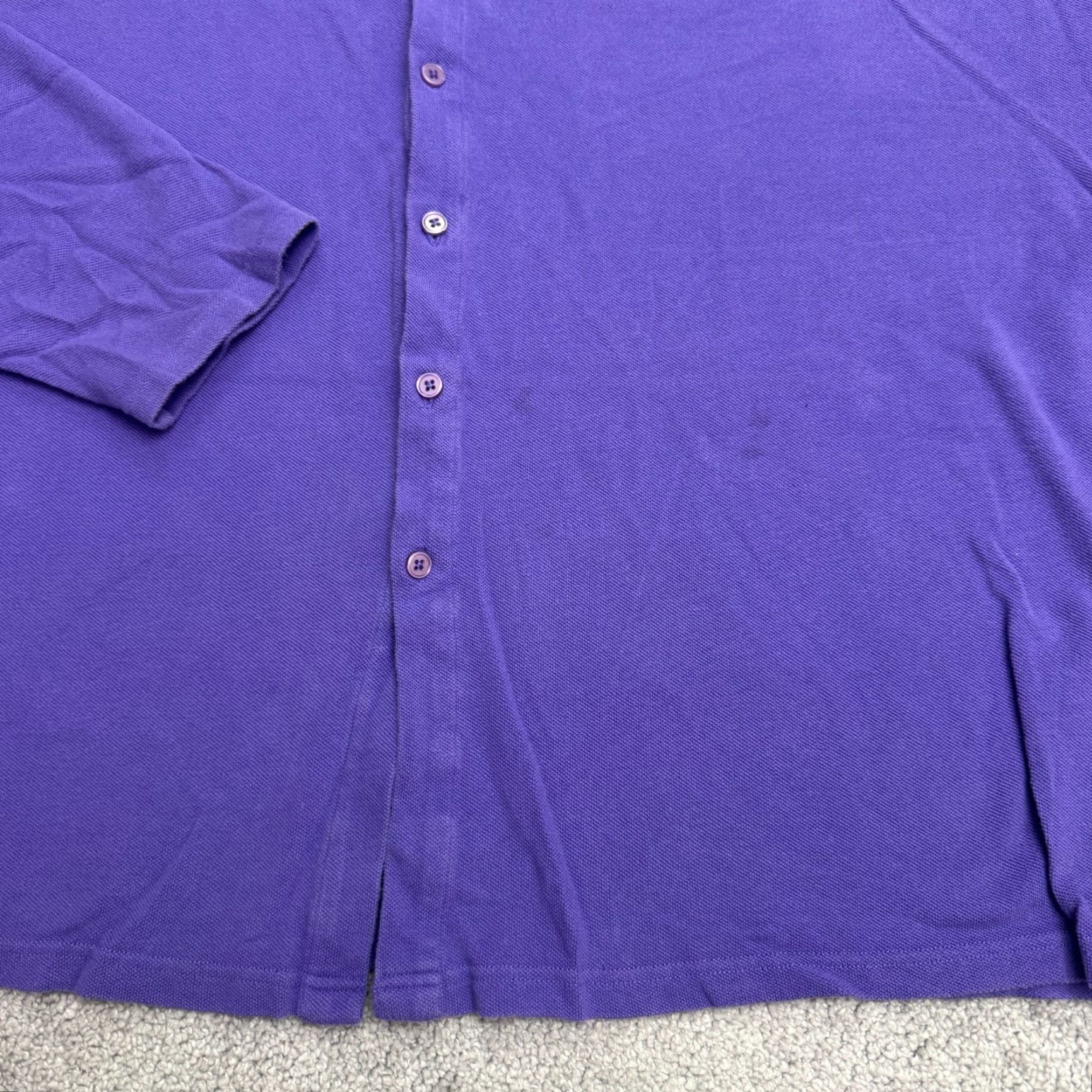 Asos ASOS Button-Down Polo Shirt Mens Medium Purple Long Sleeve Oversized Pique Knit Shirt Adult M Purple Casual Classic Size US M / EU 48-50 / 2 - 5 Thumbnail