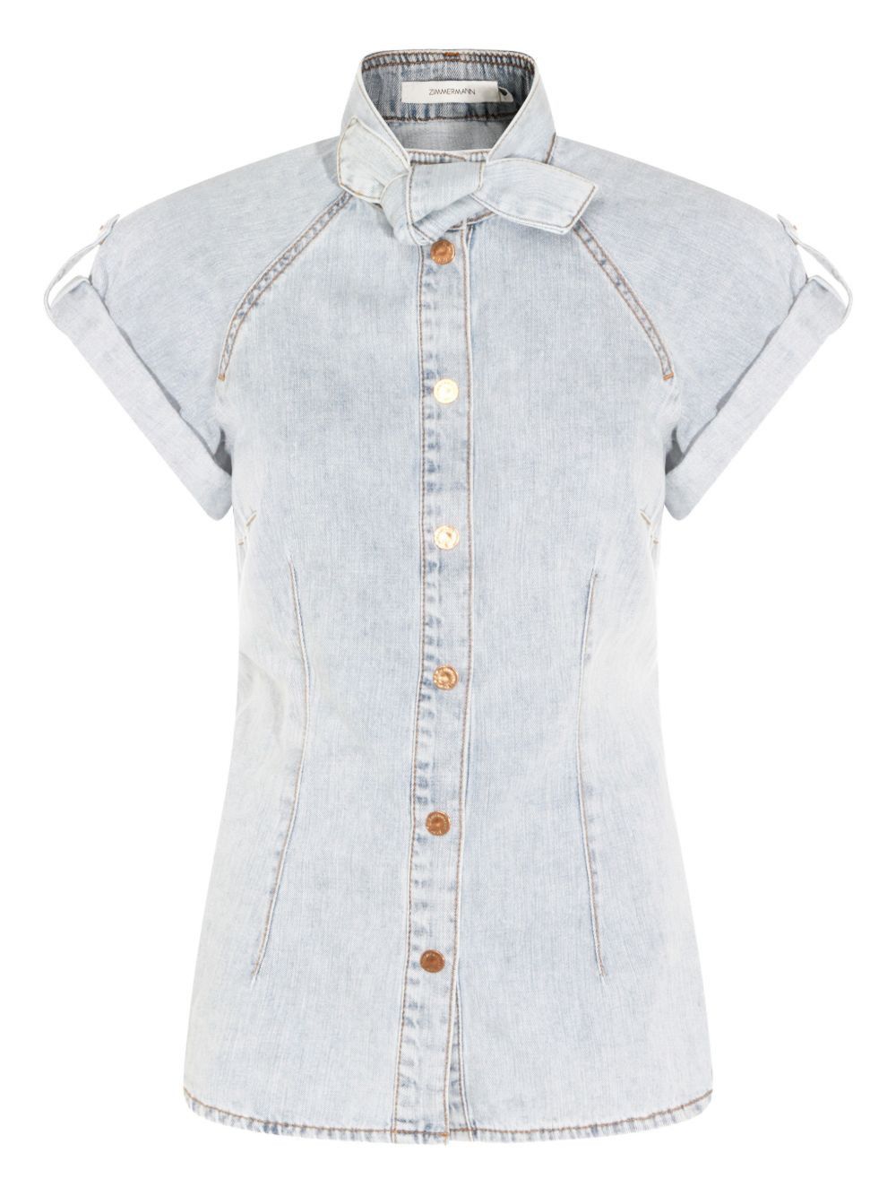 Zimmermann BOW-TIE DENIM TOP Size M / US 6-8 / IT 42-44 - 1 Thumbnail