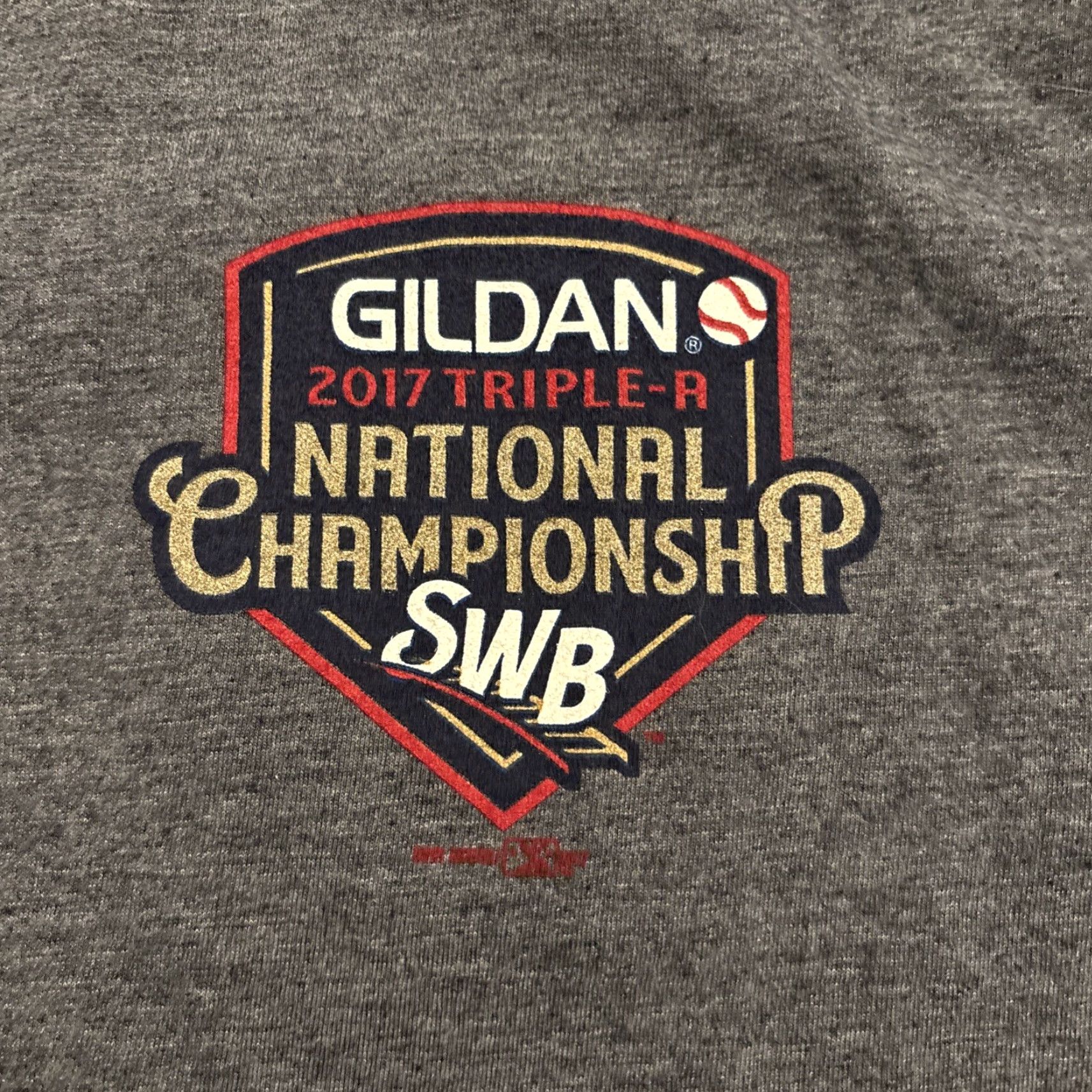 Gildan VINTAGE 2017 Triple A Championship Scranton Wilkes-Barre Railriders T Shirt Cancer Gray 2XL Mens Baseball Size US XXL / EU 58 / 5 - 5 Thumbnail