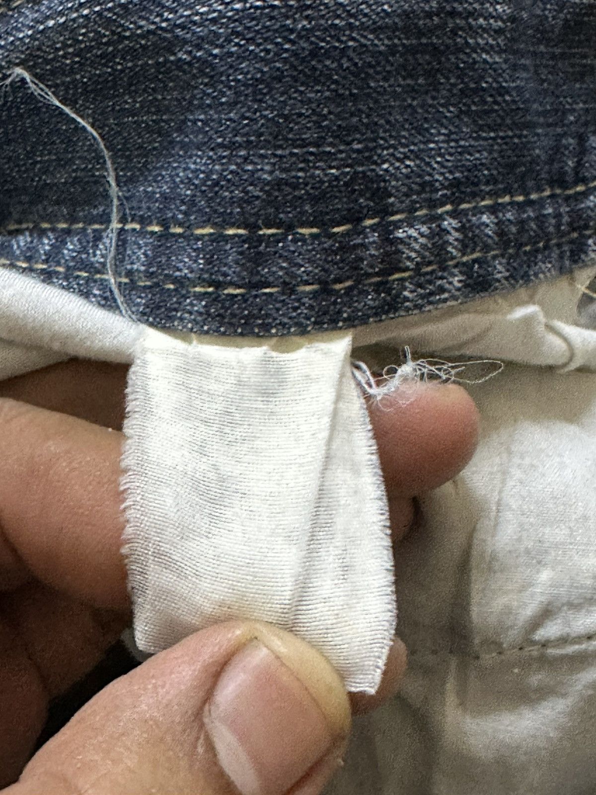 POST ARCHIVE FACTION (PAF) Vintage Japanese Brand Baggy Wide Leg Leather Pocket Denim Size US 34 / EU 50 - 7 Thumbnail