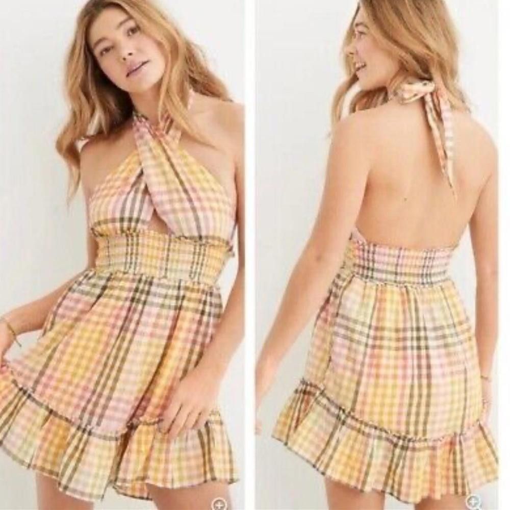 Designer aerie l Spring Fling Plaid Halter Dress Medium Size M / US 6-8 / IT 42-44 - 7 Thumbnail