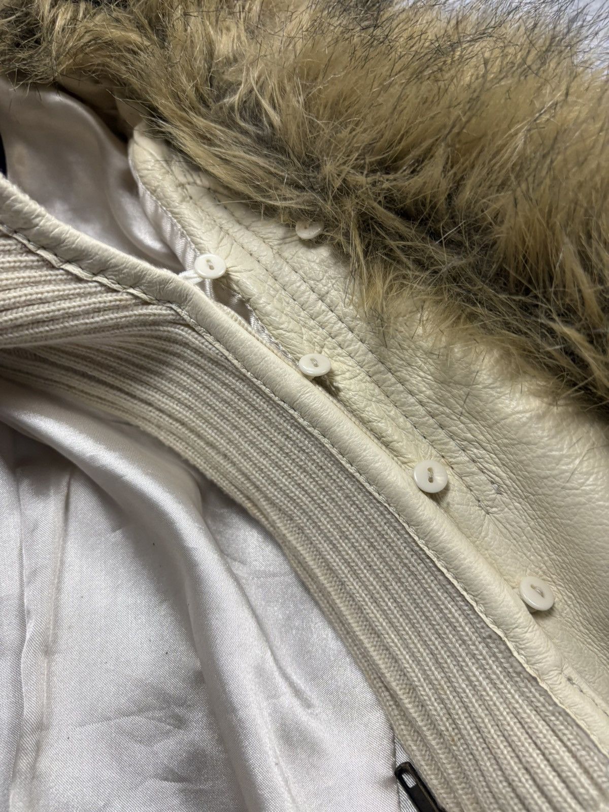 Japanese Brand Vintage Leather Jacket Faux Fur Collar Belted Biker Y2K Hype Size S / US 4 / IT 40 - 14 Thumbnail