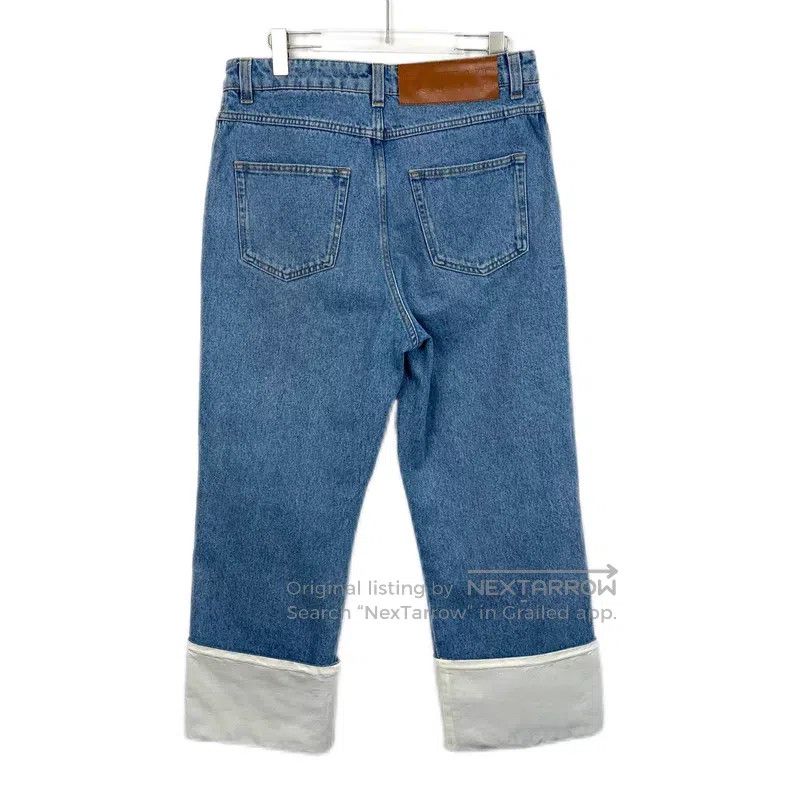 Loewe Loewe Blue Logo Leather Patch Straight Leg Jeans Size 30" / US 8 / IT 44 - 2 Thumbnail