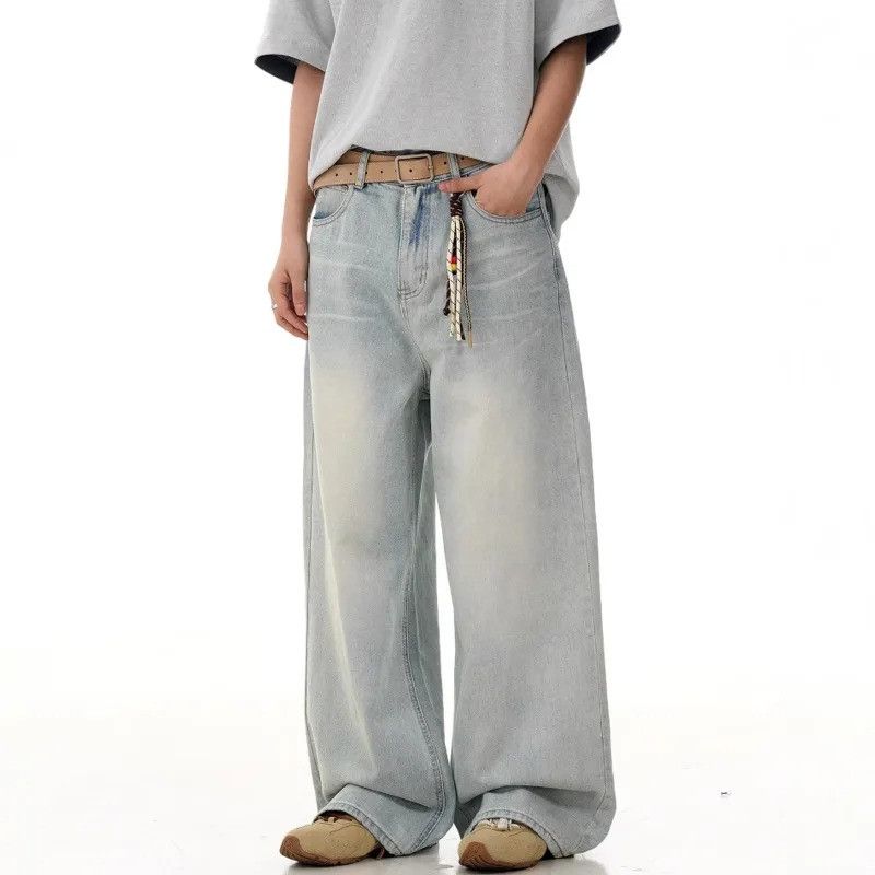 Jean Clean fit Wide Leg Worn-out Jeans Size US 33 - 5 Thumbnail