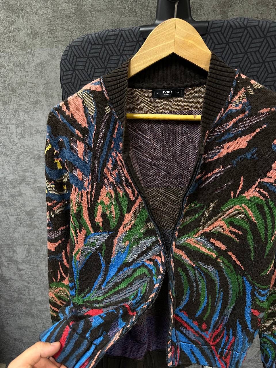 Vintage Vintage Ivko Full Zip Floral Cardigan Wool Sweater Size US M / EU 48-50 / 2 - 13 Thumbnail