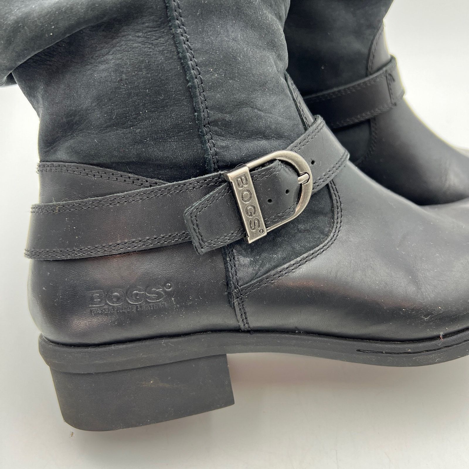 Other Bogs Carly Boots Waterproof Black Leather Ankle Booties Size US 9.5 / IT 39.5 - 3 Thumbnail