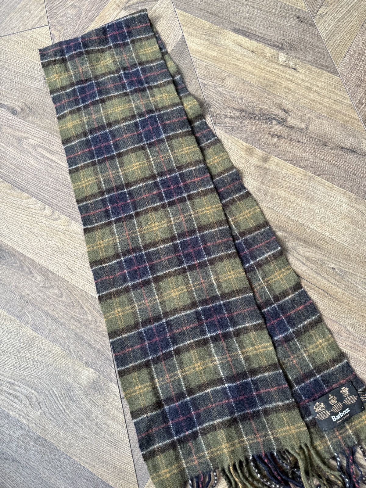 Barbour Vintage Barbour Scotland Wool Tartan Scarf Green Plaid Size ONE SIZE - 4 Thumbnail