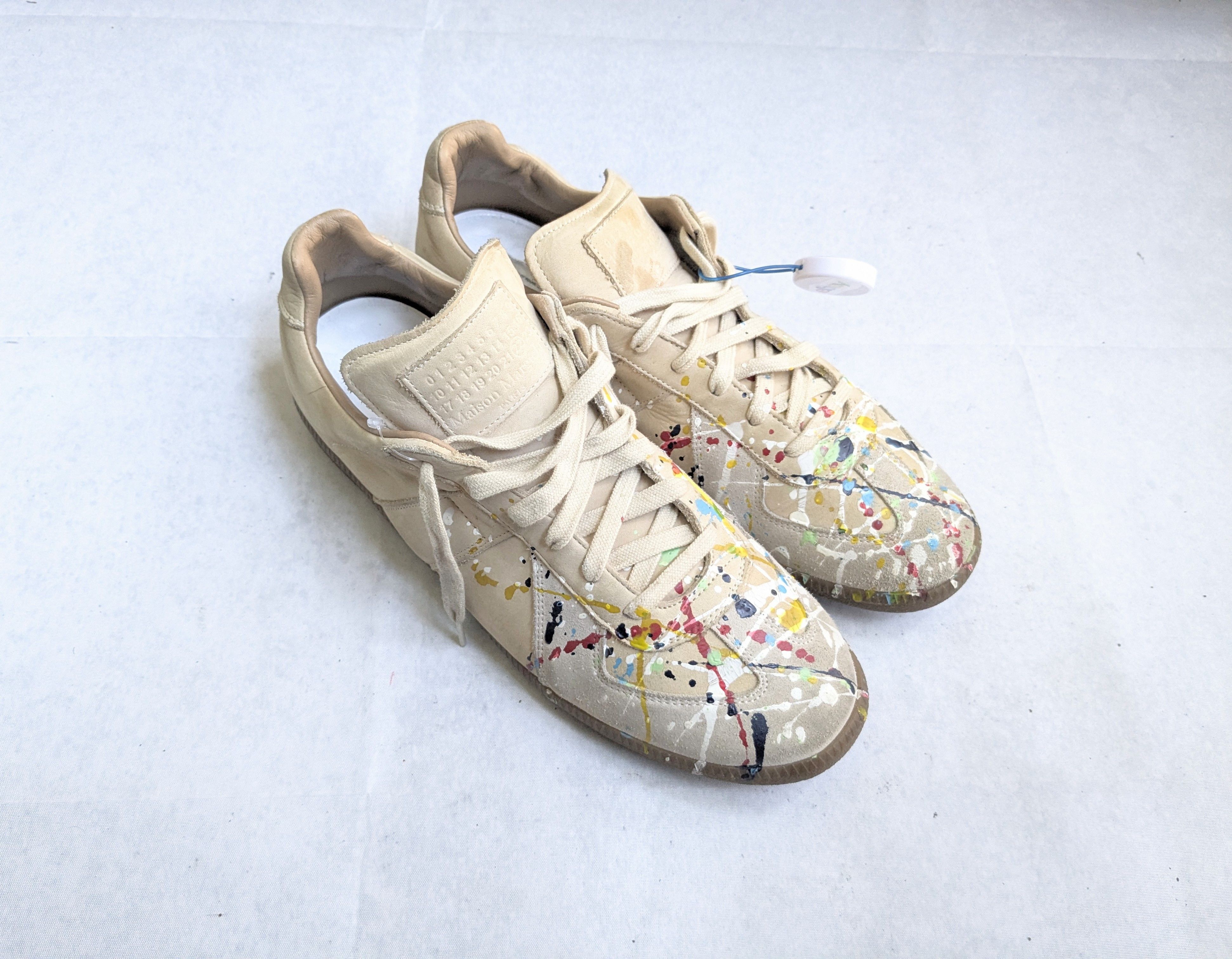 Maison Margiela Maison Margiela Replica GAT 11 44 Paint Splatter Beige Size US 11 / EU 44 - 2 Thumbnail