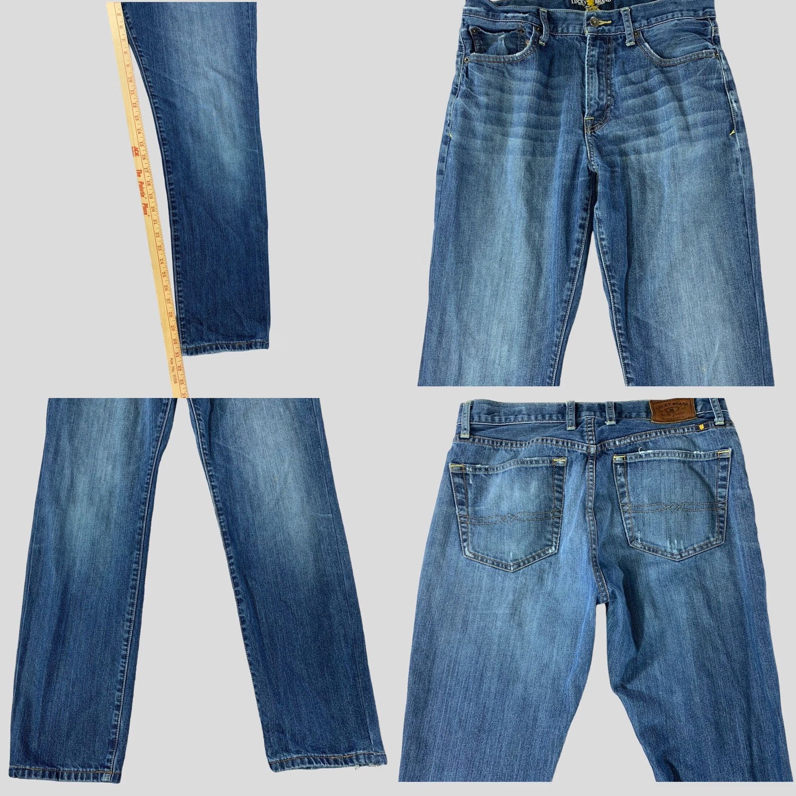 Lucky Brand Jeans Mens 32x31 Classic Straight Blue Denim 100