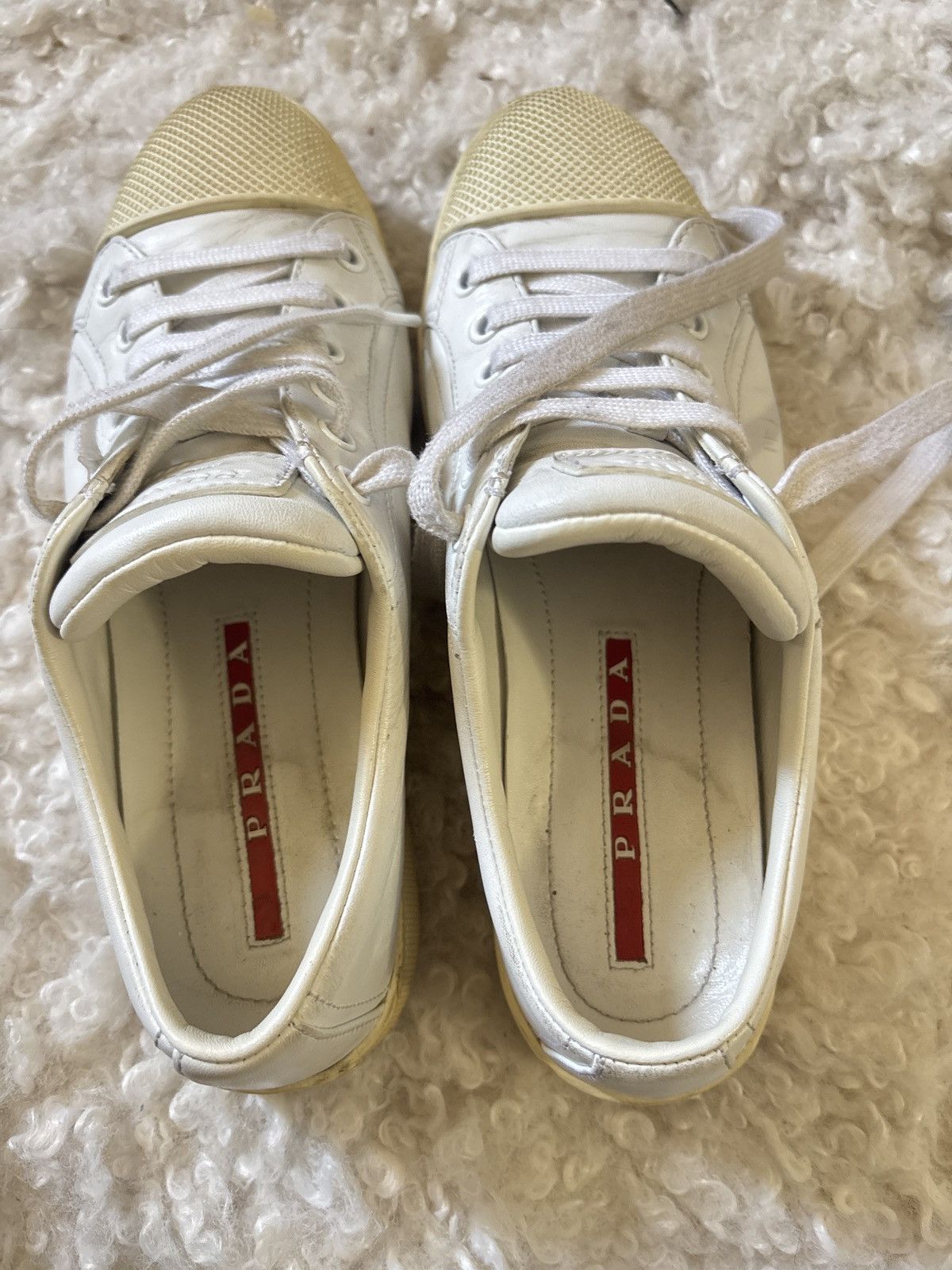 Prada Vintage prada leather sneakers Size US 5.5 / IT 35.5 - 7 Thumbnail
