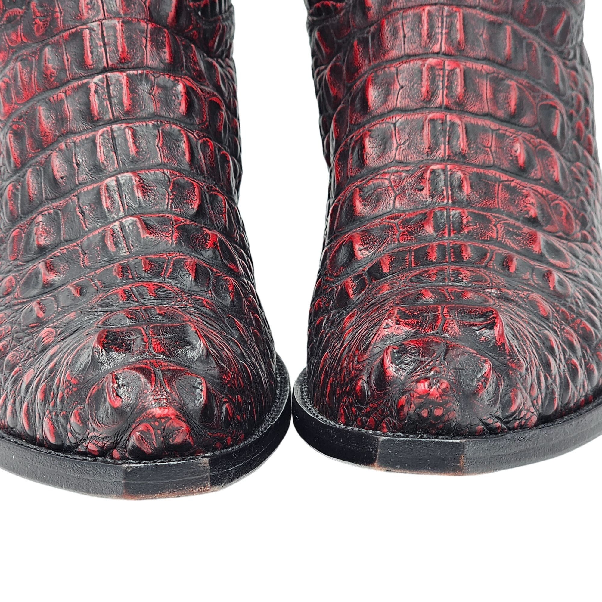 Other Tres Outlaws Black Cherry Hornback Alligator Men 11.5 Cowboy Size US 11.5 / EU 44-45 - 11 Thumbnail
