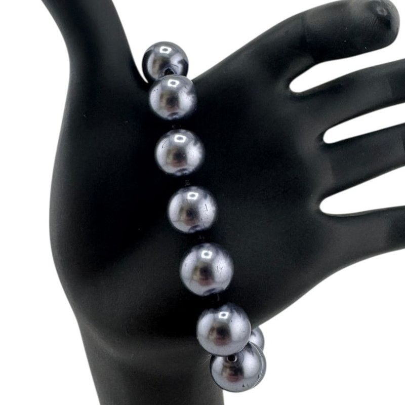Other Chunky Steel Gray Bead Bracelet with Industrial Edge Size ONE SIZE - 1 Thumbnail