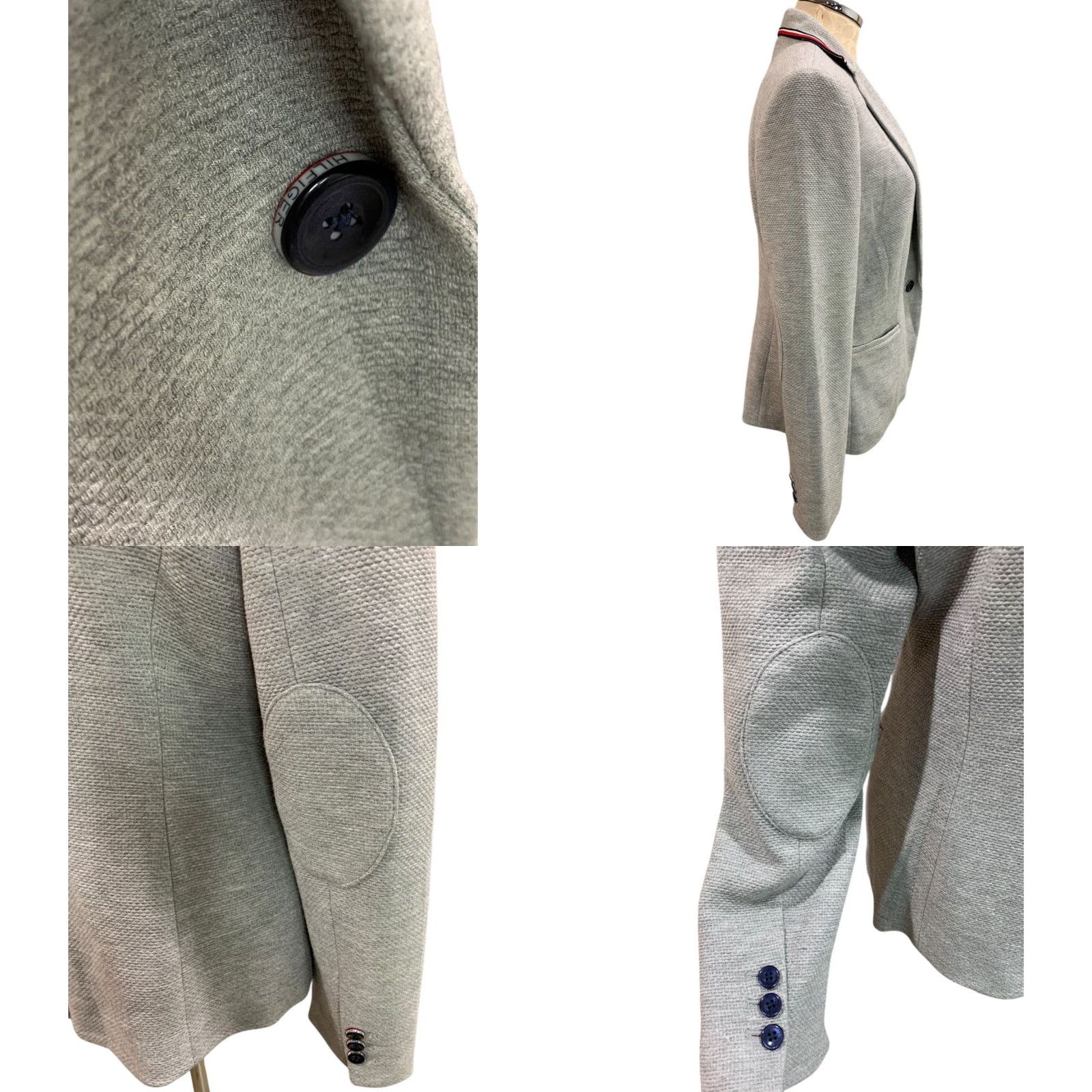 Tommy Hilfiger Tommy Hilfiger Womens Gray Knit Blazer Elbow Patches Size 10 - Blazer, Gray, Knit, Elbow Patches, Tommy Hilfiger, Women Size L / US 10 / IT 46 - 9 Thumbnail