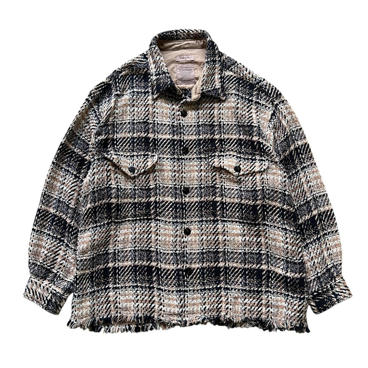 Beams Japan 🔥 Beams Shadow Plaid Knit Cpo Shirt Jacket Size US M / EU 48-50 / 2 - 2 Thumbnail