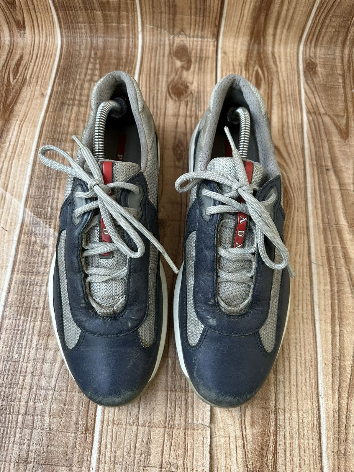 Prada Prada Americas Cup Blue Leather Low Tops Size US 8.5 / EU 41-42 - 3 Thumbnail