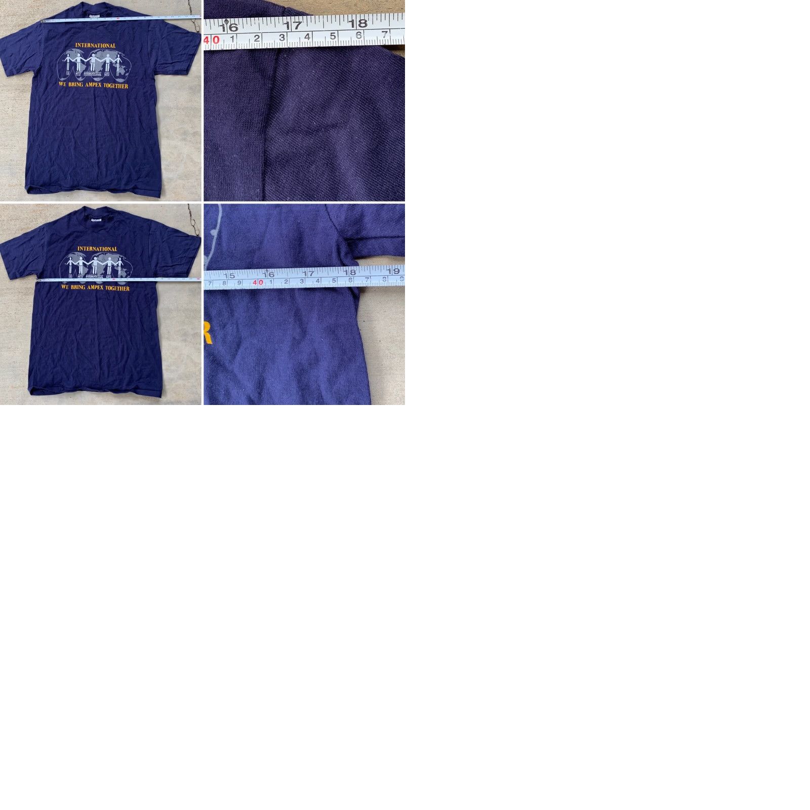 Hanes VINTAGE Hanes Maverick INTERNATIONAL MPD DSD We Bring AMPEX Together Tee Shirt M Blue Mens 1980s Graphic Tee Size ONE SIZE - 9 Thumbnail