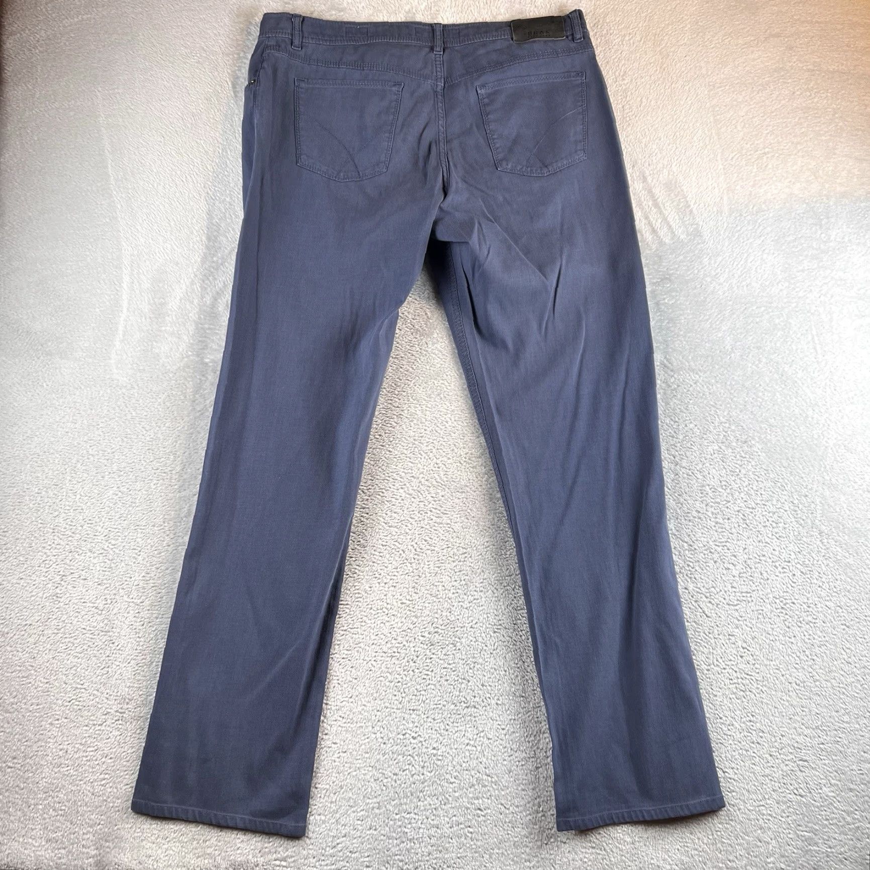 BRAX Brax Pants Mens 36x34 Gray Cotton Elastane Chino Straight Regular Flat Front 5-Pocket Preppy Vintage: No (adjusted to fit rules) Size US 36 / EU 52 - 2 Thumbnail