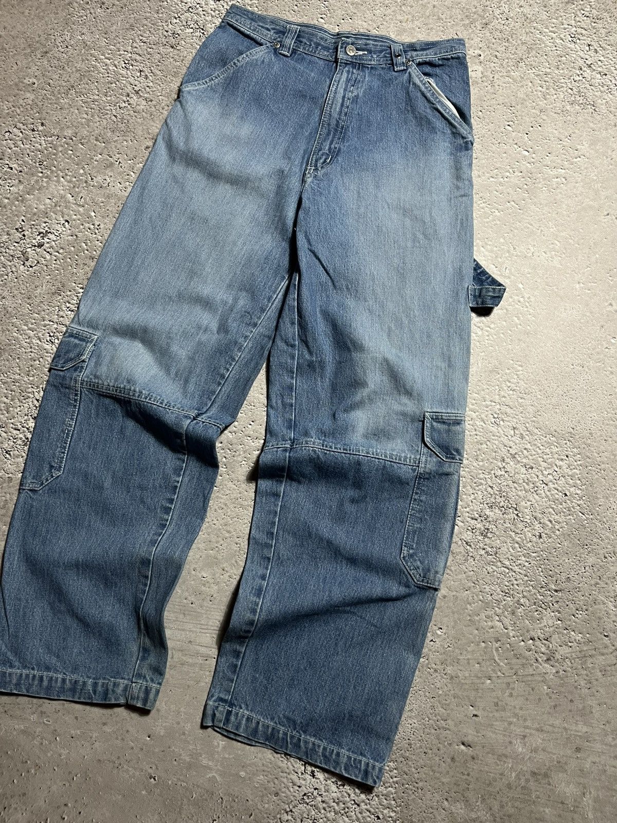 Vintage Vintage Y2K Baggy Carpenter Jeans Flame Basketball Patch Size US 29 - 9 Thumbnail