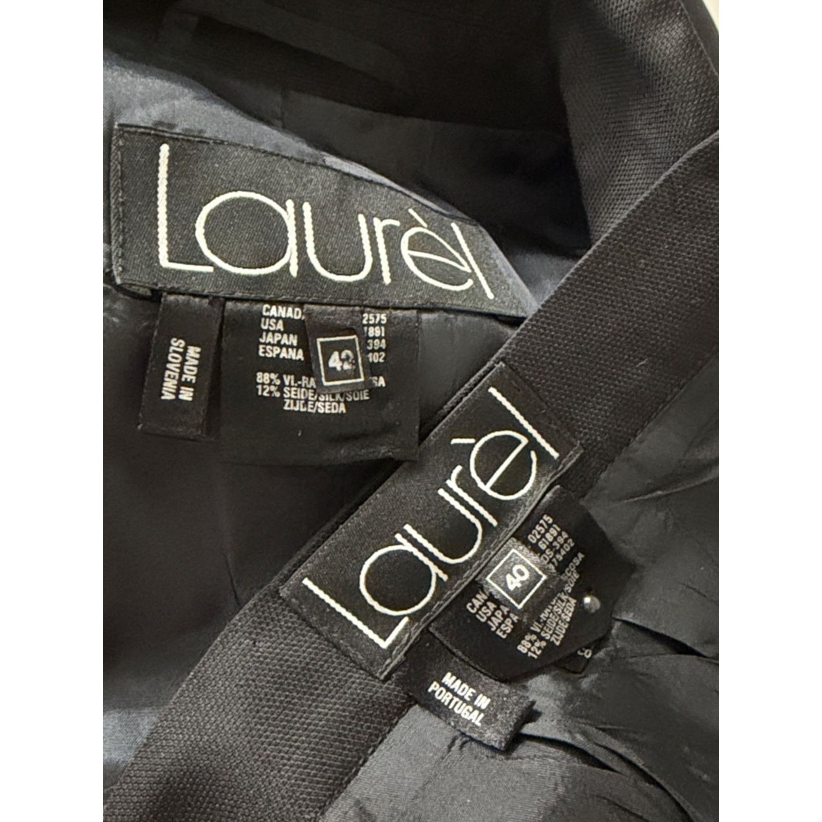 Laurel Laurel Black Blazer Skirt Suit Embroidered Graphic EU 42 Size XL / US 12-14 / IT 48-50 - 3 Thumbnail
