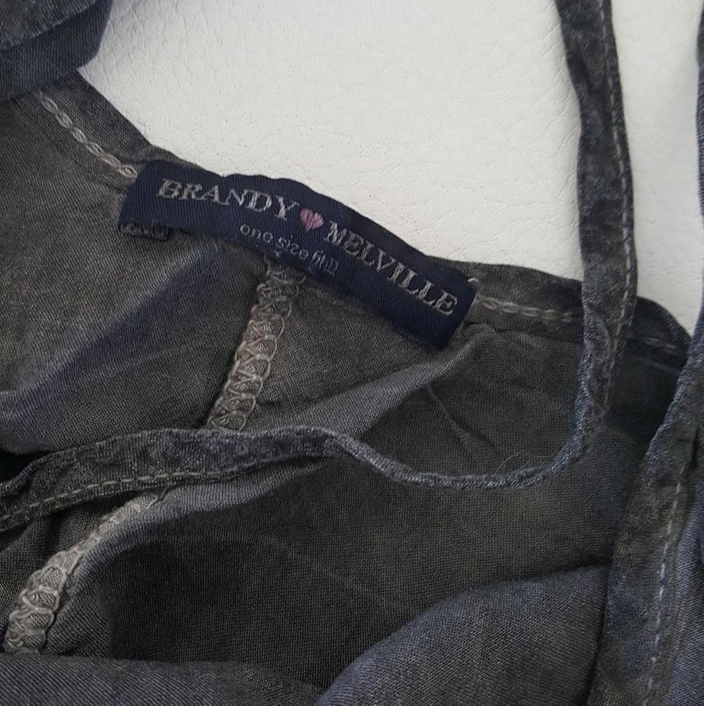 Designer Dark Grey Melville Asymmetrical Blouse Size ONE SIZE - 3 Thumbnail