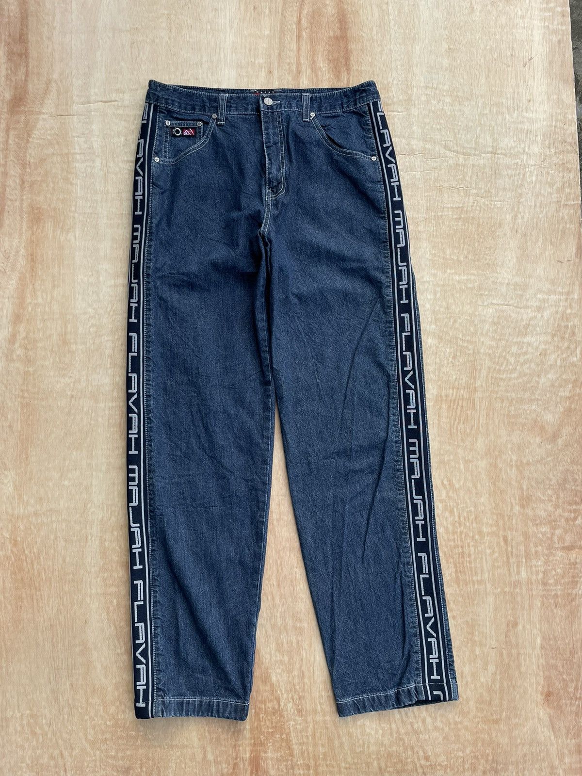 image of Vintage Majah Flavah Denim Baggy Pants, Men's (Size 34)