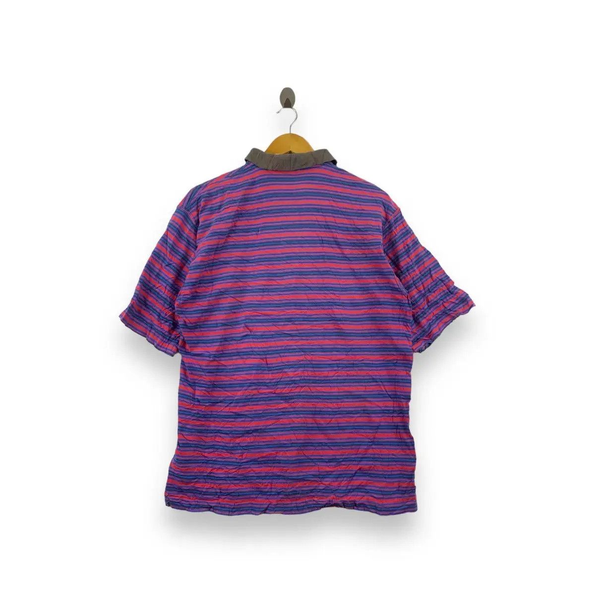 Nike Vintage 90’ NIKE Made In USA Striped Swoosh Logo Polo Tee Size US L / EU 52-54 / 3 - 2 Thumbnail