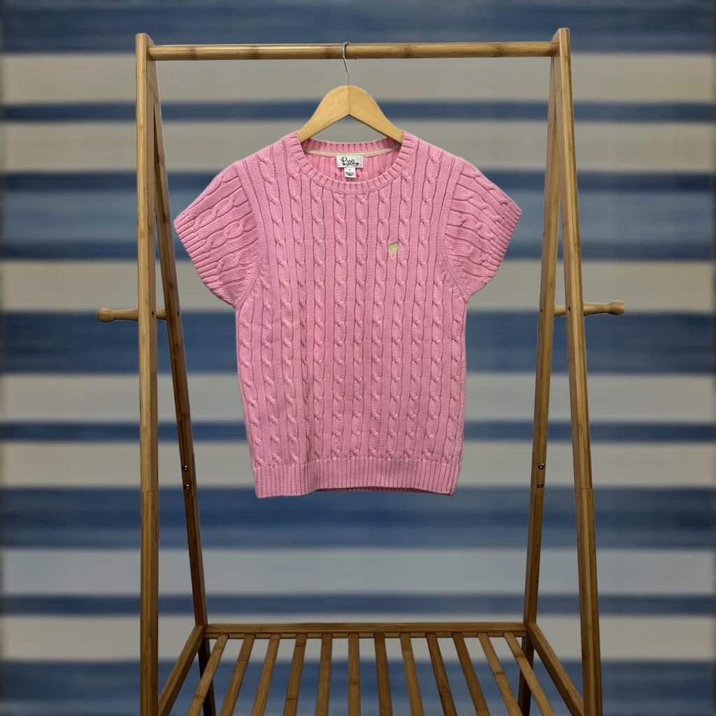 Lilly Pulitzer VINTAGE Lilly Pulitzer Shirt Womens Pink Cable Knit Short Sleeve Sweater Size M Size M / US 6-8 / IT 42-44 - 1 Thumbnail