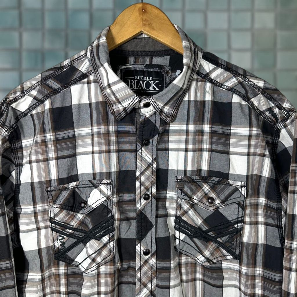 Buckle Black Buckle Black No 48 Mens Shirt Plaid Button Down Relaxed Fit L Multicolor Western Casual Workwear Long Sleeve Pocketed Size US L / EU 52-54 / 3 - 1 Thumbnail
