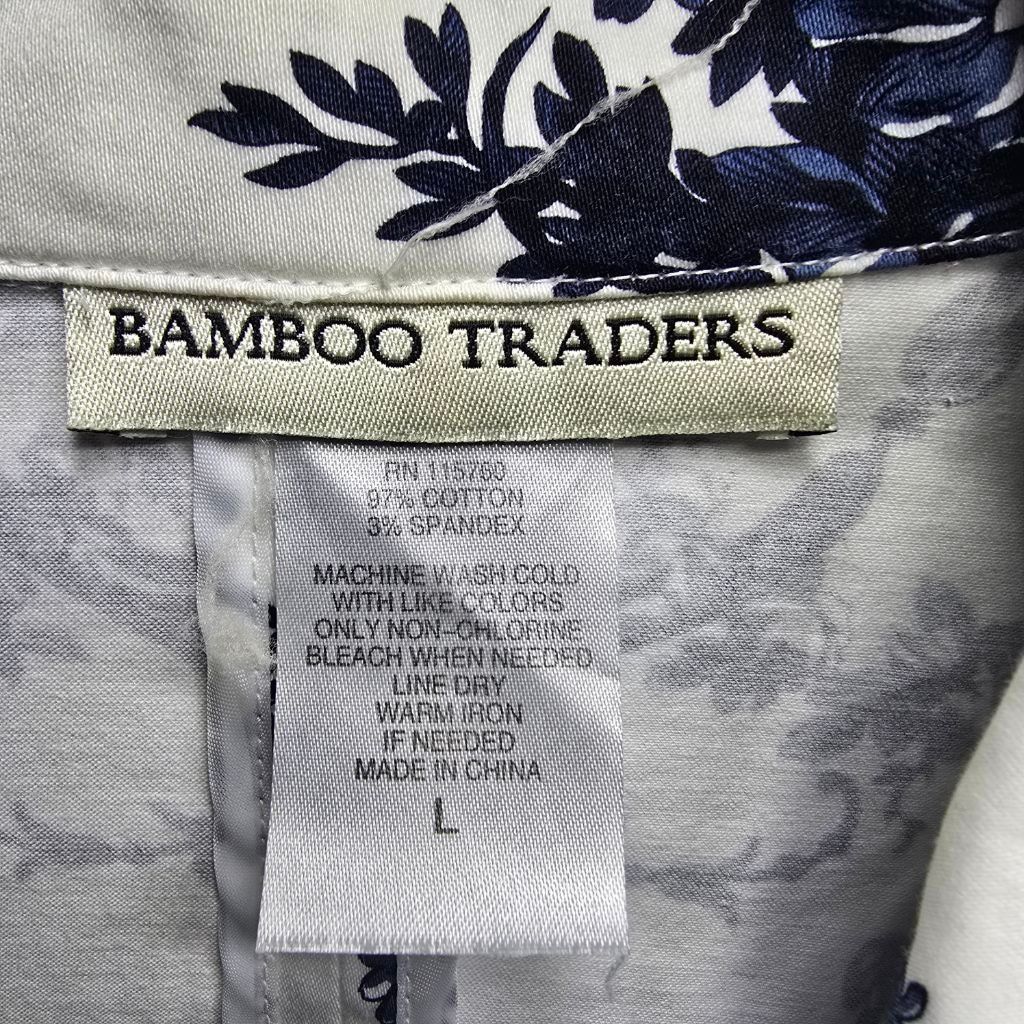 The Unbranded Brand Women's Bamboo Traders White Blue Floral Blazer L Size L / US 10 / IT 46 - 4 Thumbnail