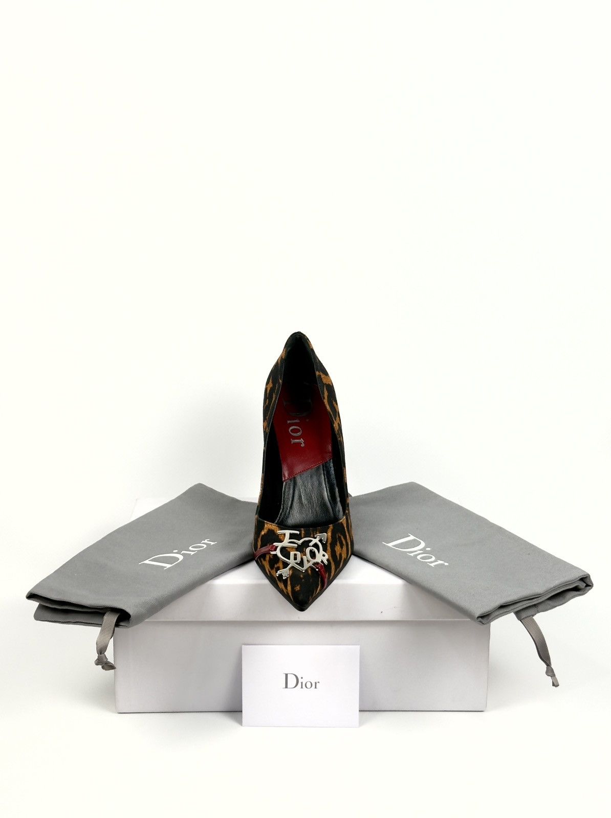 Dior 💖 Dior Iconic F/W 2004 by John Galliano Leopard Heels Pumps Size US 8.5 / IT 38.5 - 5 Thumbnail