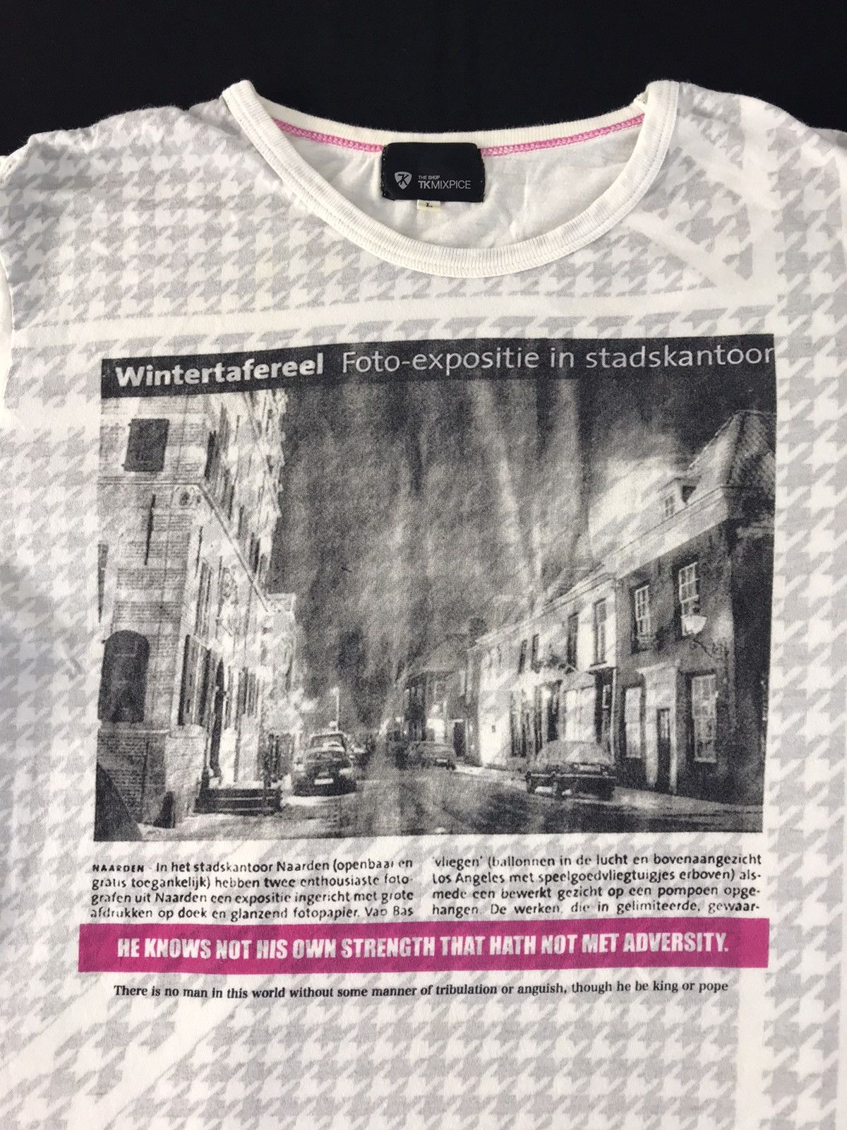 Japanese Brand Takeo Kikuchi The Shop TKmixpice Houndstooth Tee Size L / US 10 / IT 46 - 4 Thumbnail