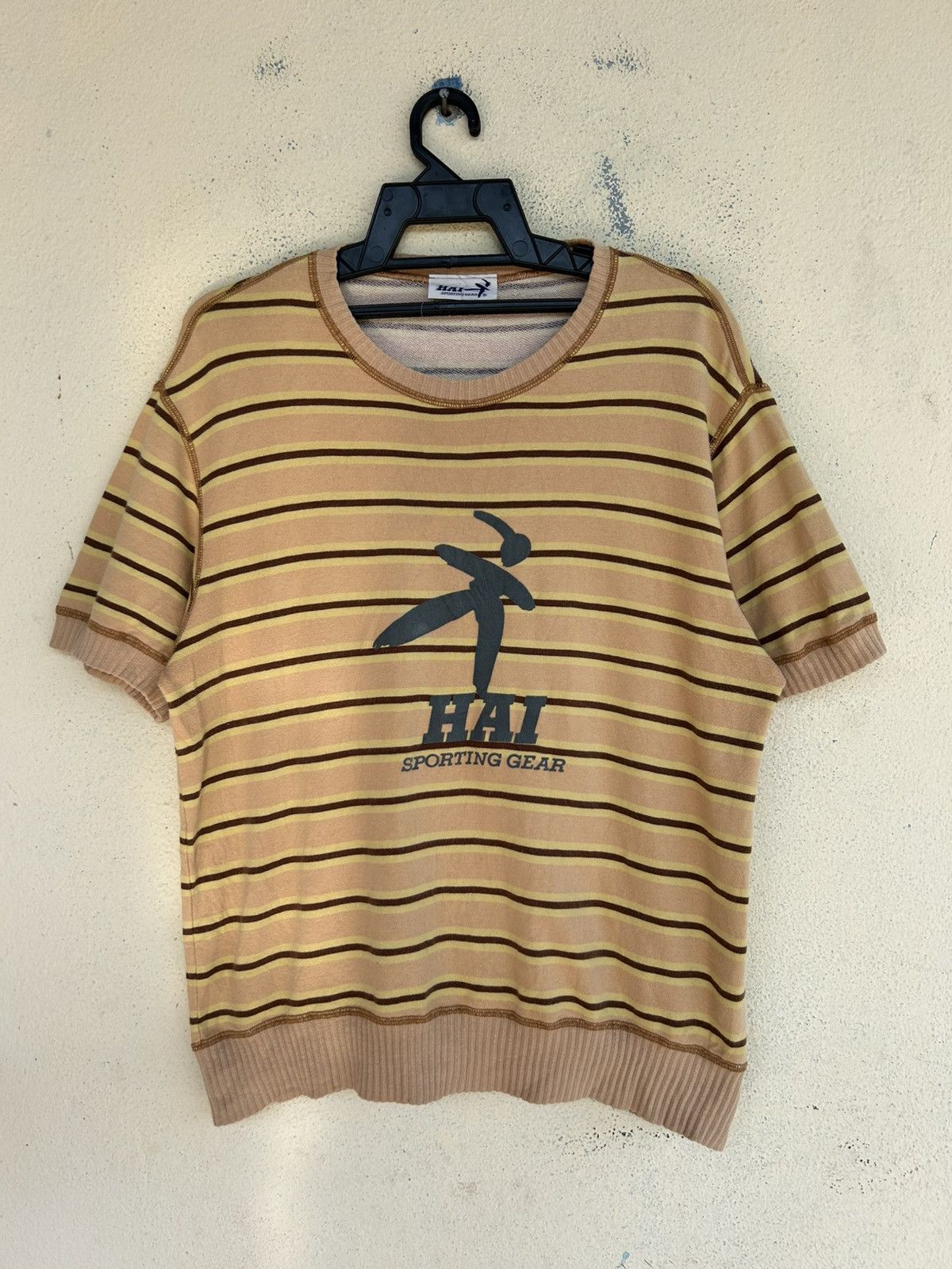 Hai Sporting Gear × Issey Miyake Hai Sporting Gear Stripes Short Sleeve Sweatshirt Size US M / EU 48-50 / 2 - 1 Thumbnail