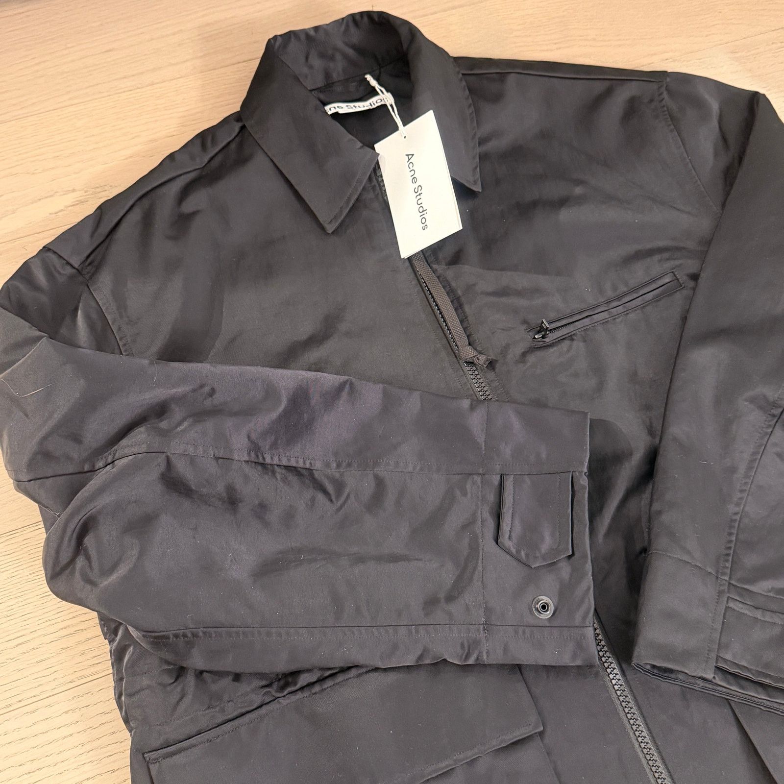 Acne Studios black nylon utility jacket size 46 new with tag