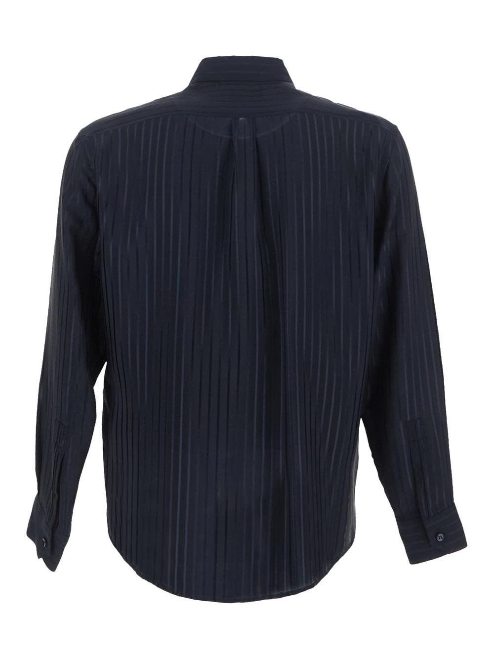 Saint Laurent Paris o1bcso1str1024 Cropped Shirt in Blue Size US M / EU 48-50 / 2 - 2 Thumbnail
